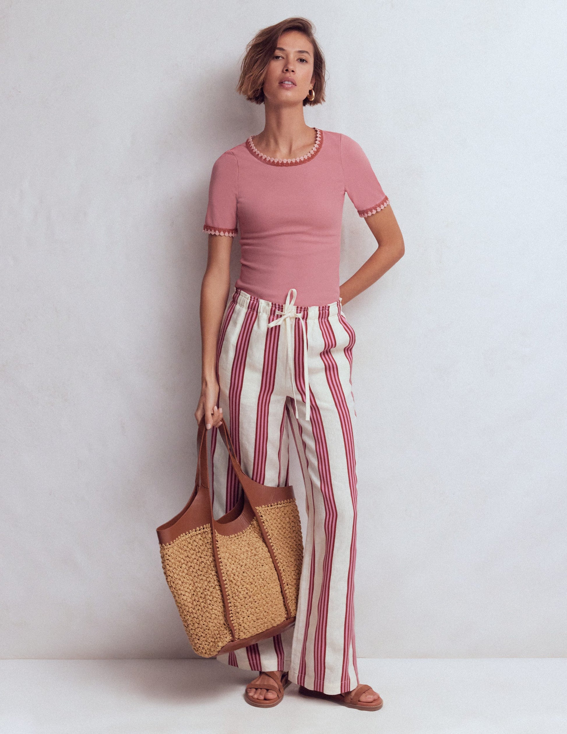 Maddie T-Shirt mit Besatz-Vintagerosa-4