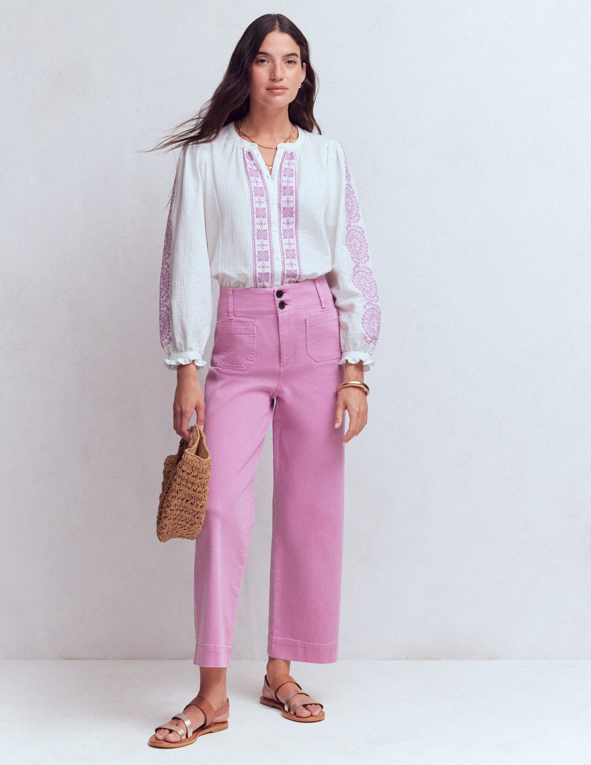 Camille Doppeltuch-Oberteil-Weiß Stickerei-4