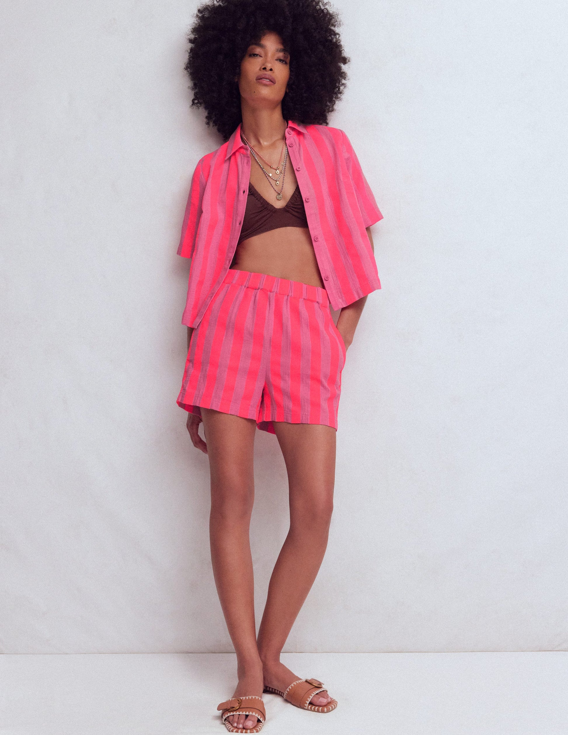 Doppeltuch-Hemd-Neon mit Streifen-2