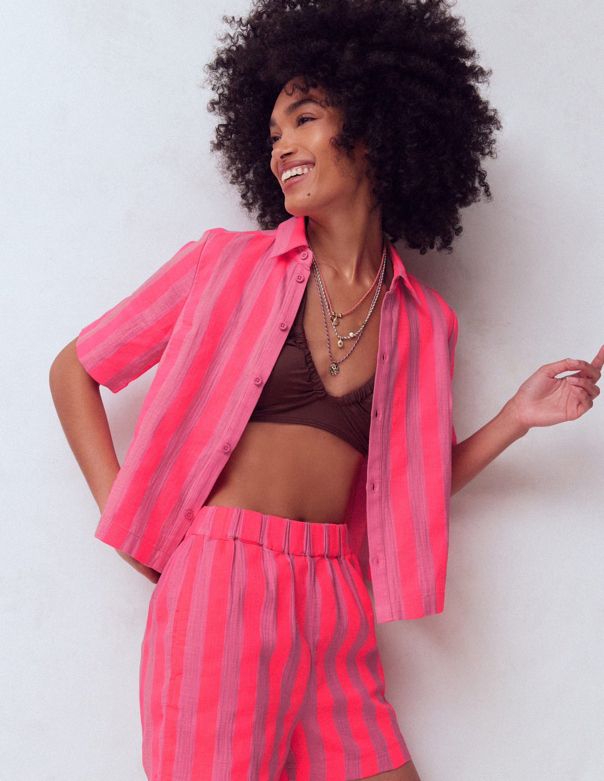 Doppeltuch-Hemd-Neon mit Streifen-6