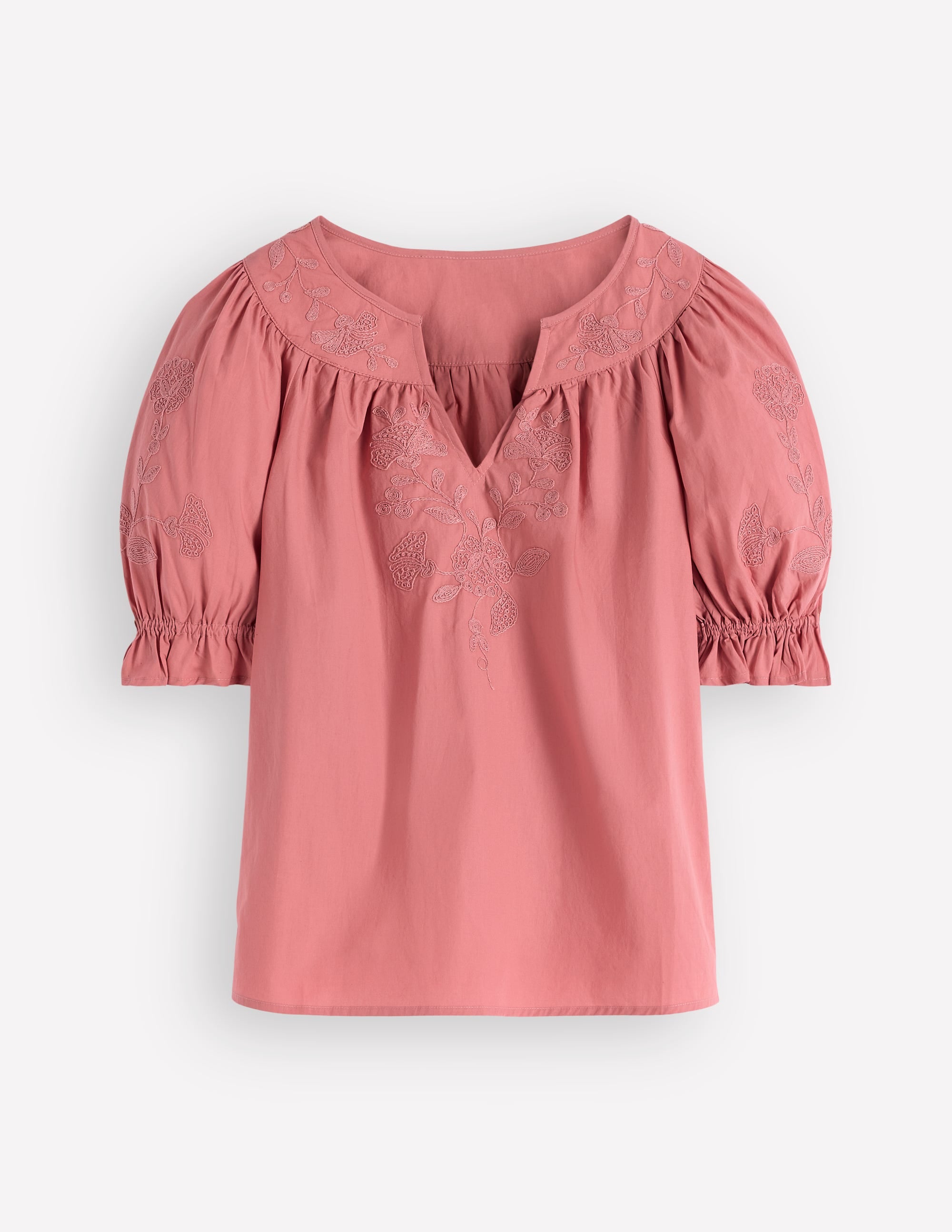 Baumwolloberteil mit bestickter Passe-Vintage-Rosa Bestickt - Image 7