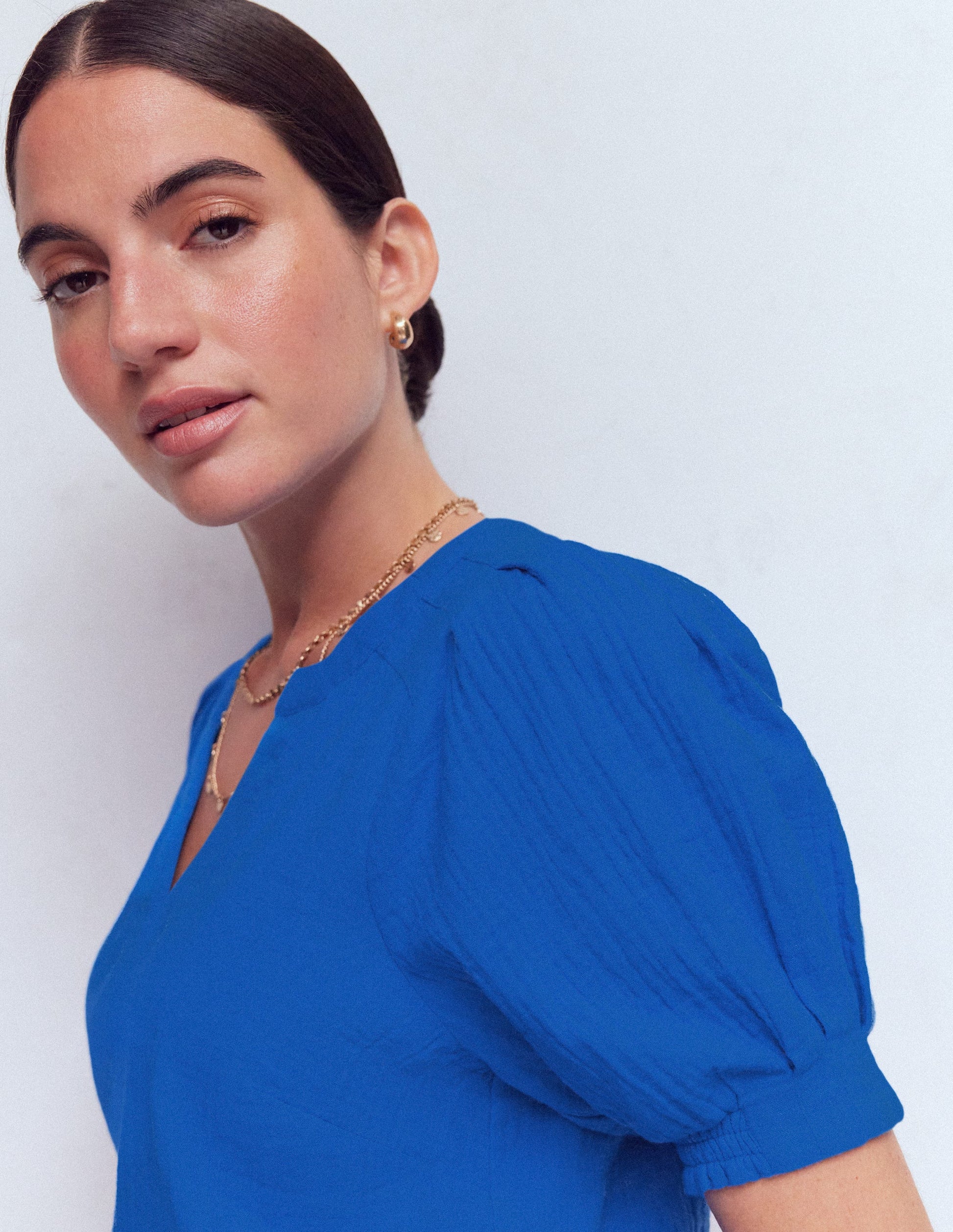 Rae Doppeltuch-Oberteil-Helles Kobalt-2