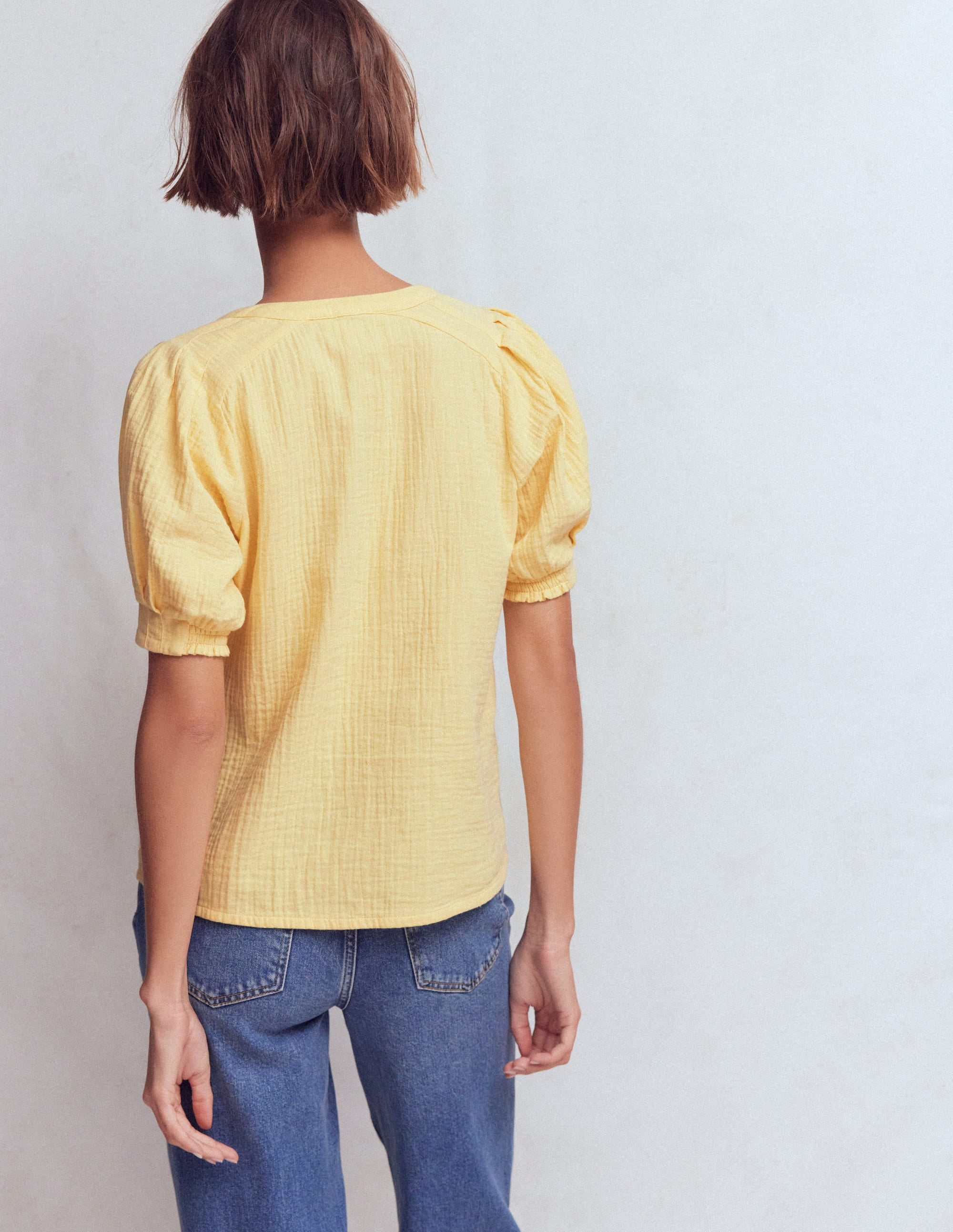 Top Rae double-étoffe-Jaune soleil - Image 3