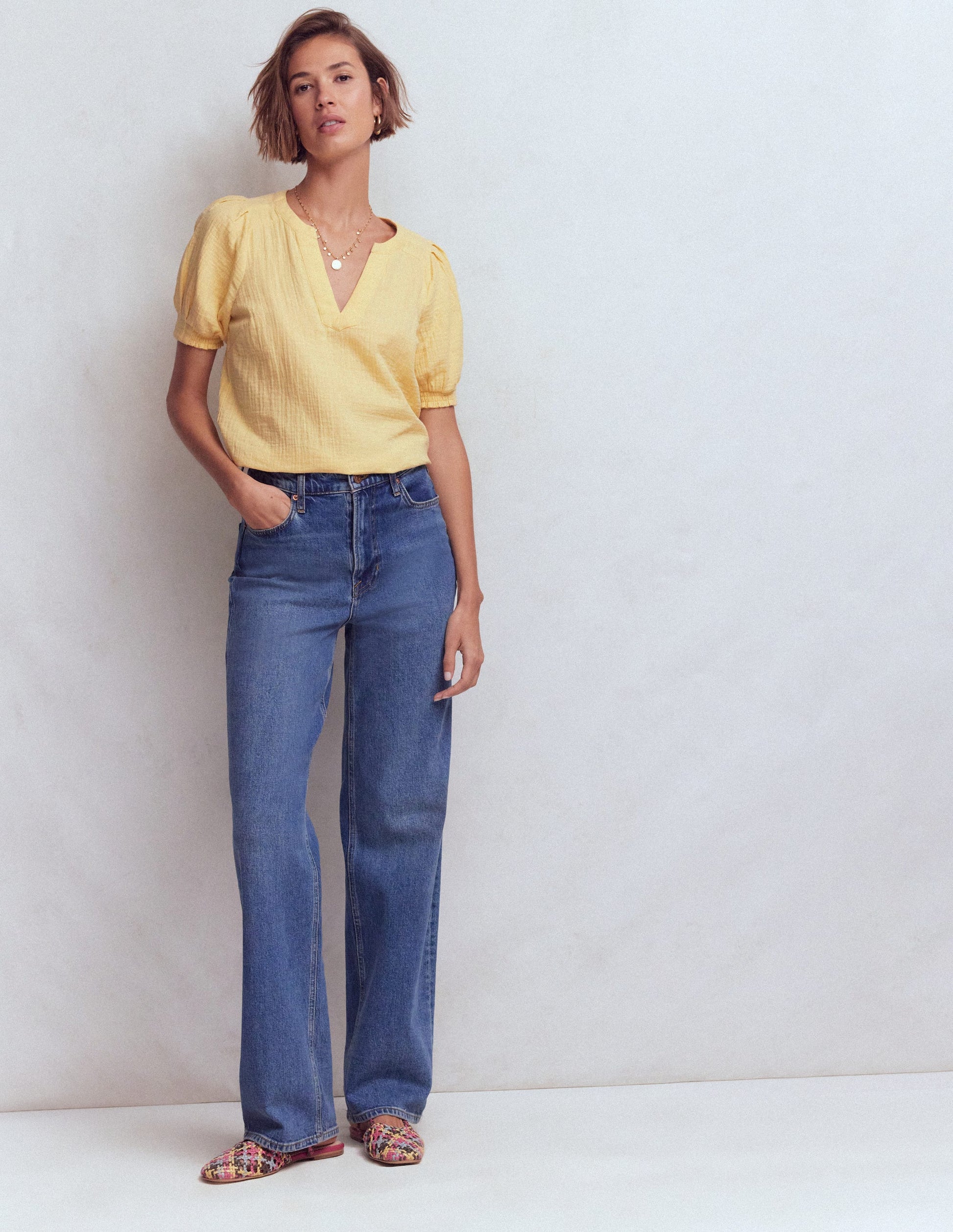 Rae Doppeltuch-Oberteil-Sonnengelb-4