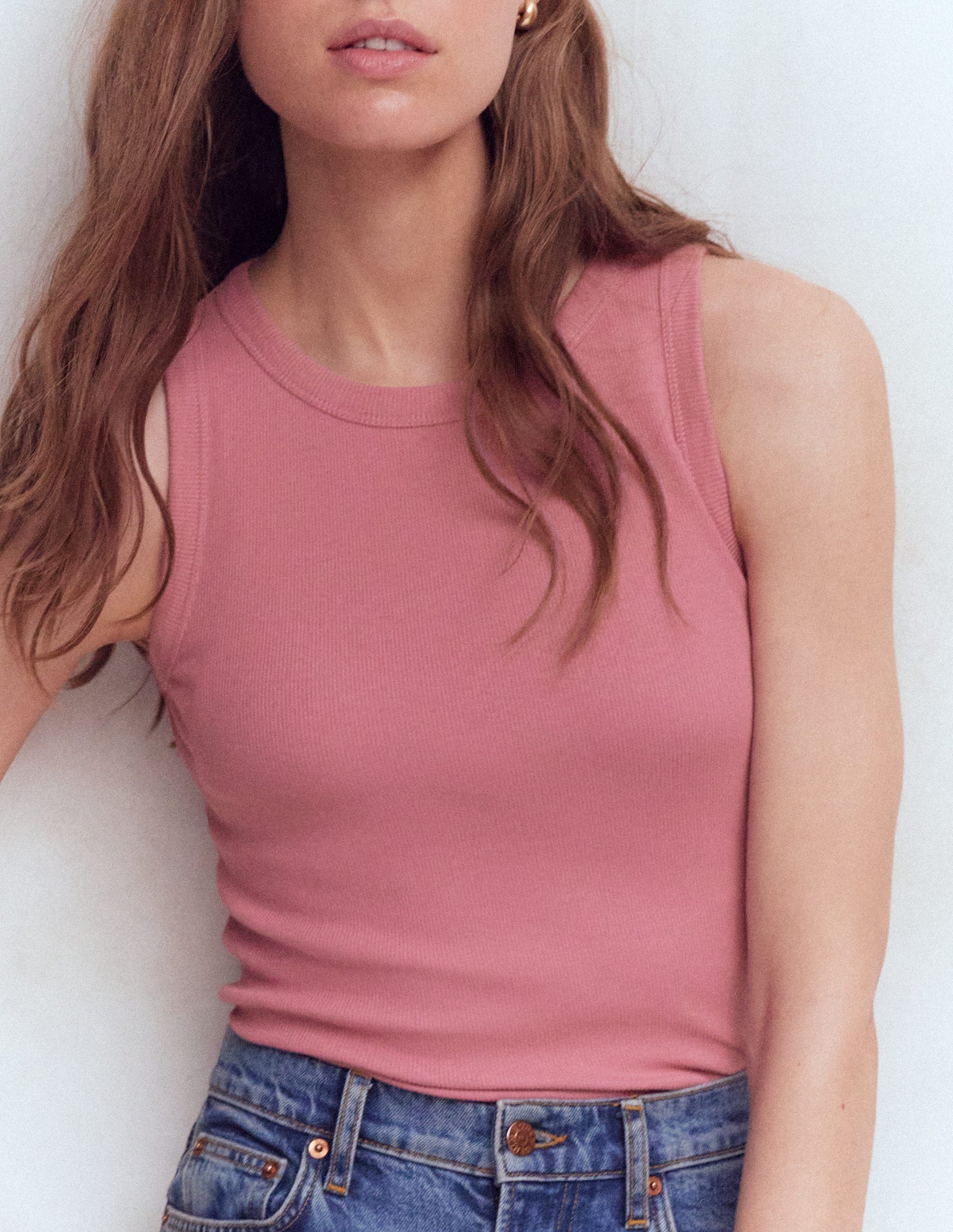 Geripptes Baumwolltop-Heiderosa-2