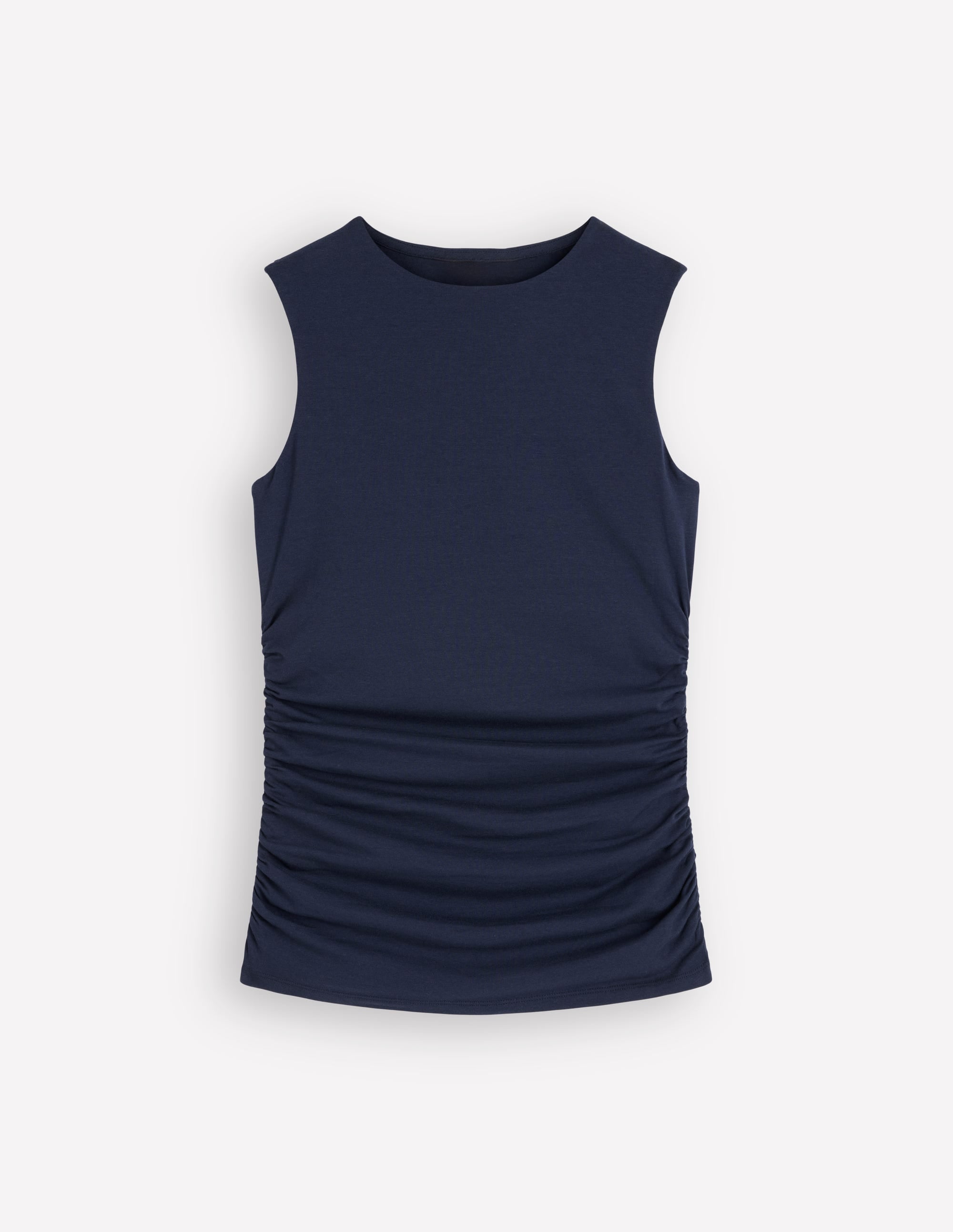 Tia Sleeveless Ruch Jersey Top-Navy - Image 6