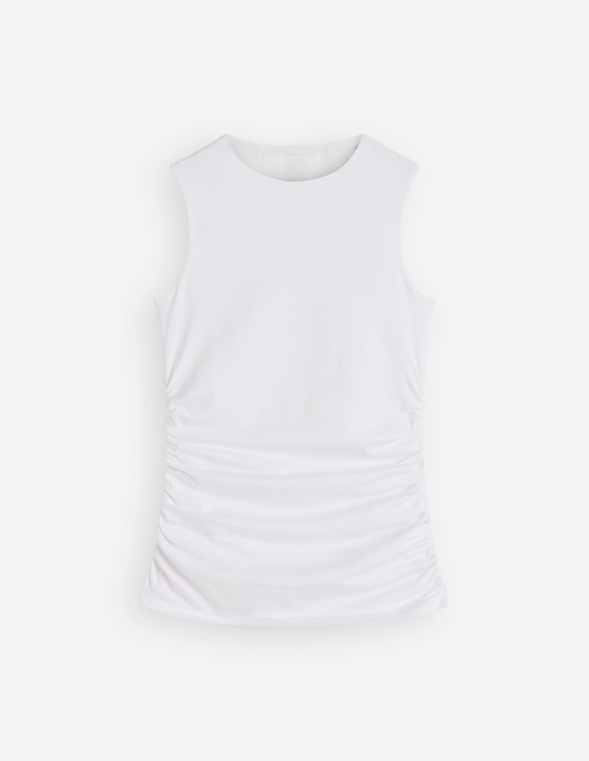 Top froncé Tia sans manches en jersey-Blanc - Image 5