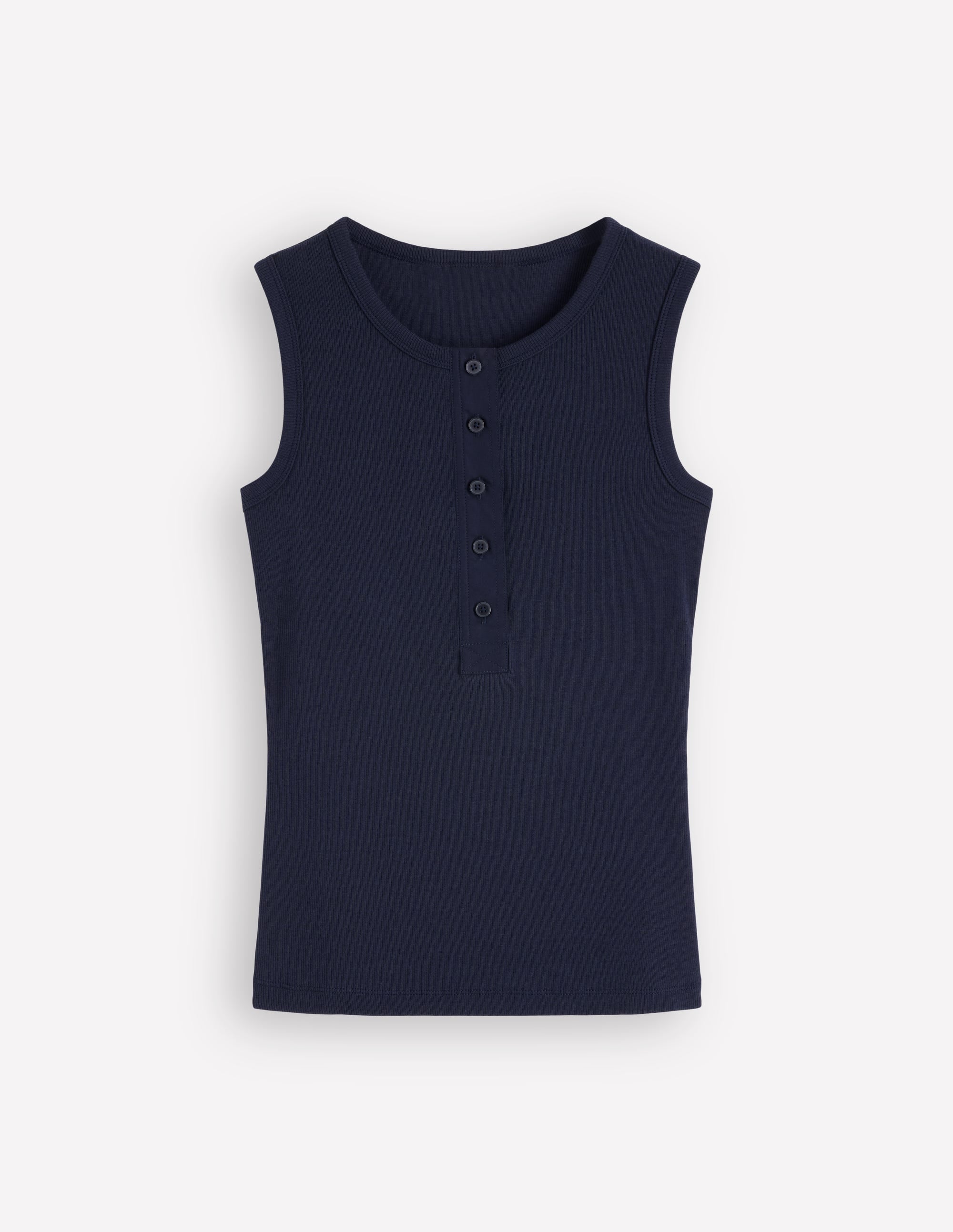 Henley-Top mit Rundhalsausschnitt-Marineblau - Image 6