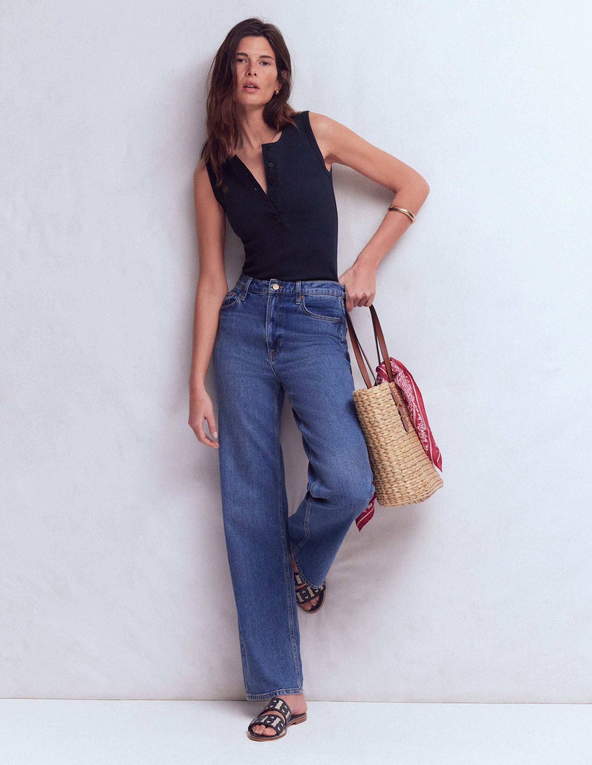 Henley-Top mit Rundhalsausschnitt-Marineblau-4