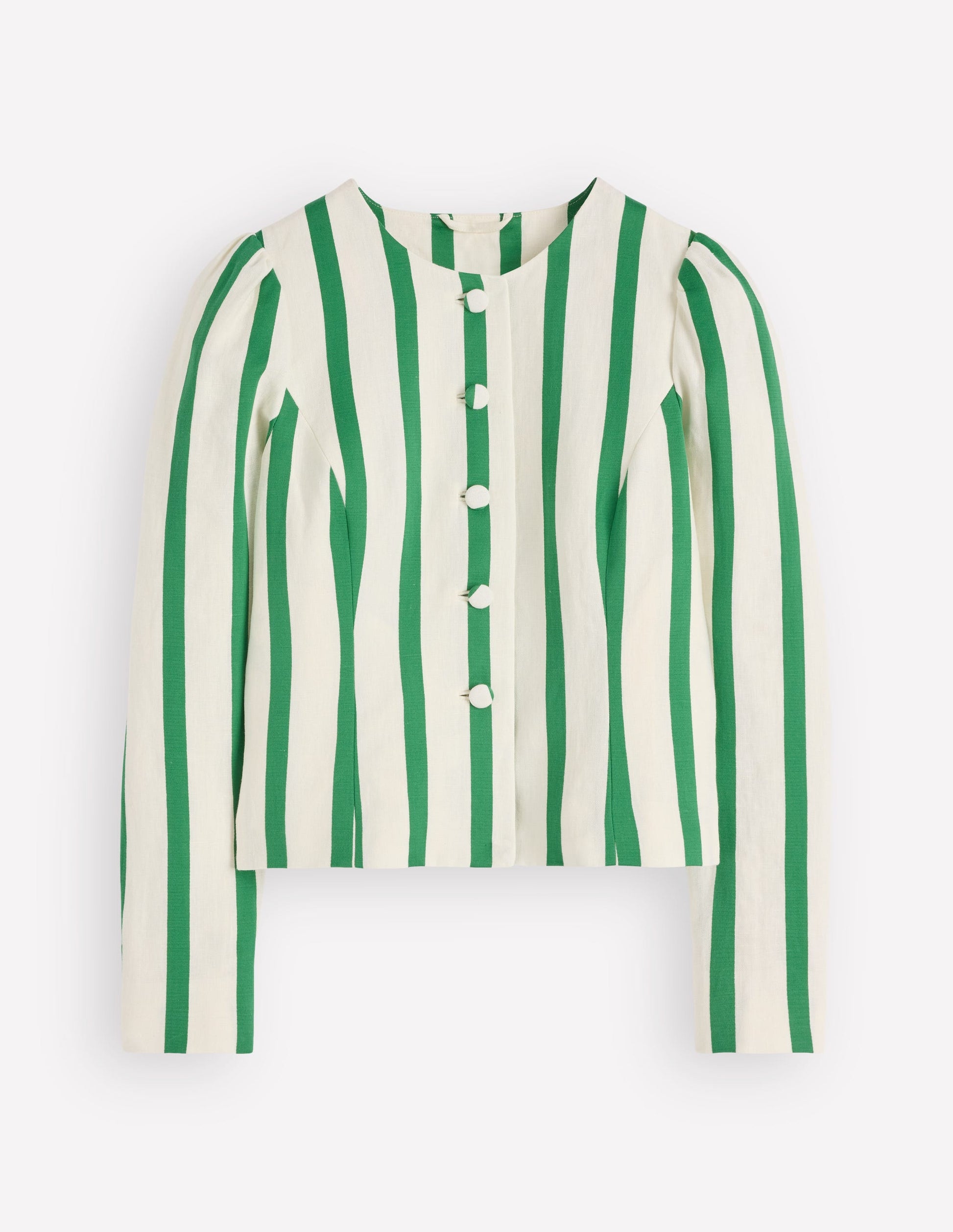 Veste Salisbury à manches bouffantes-Ivoire, rayé vert frais-7