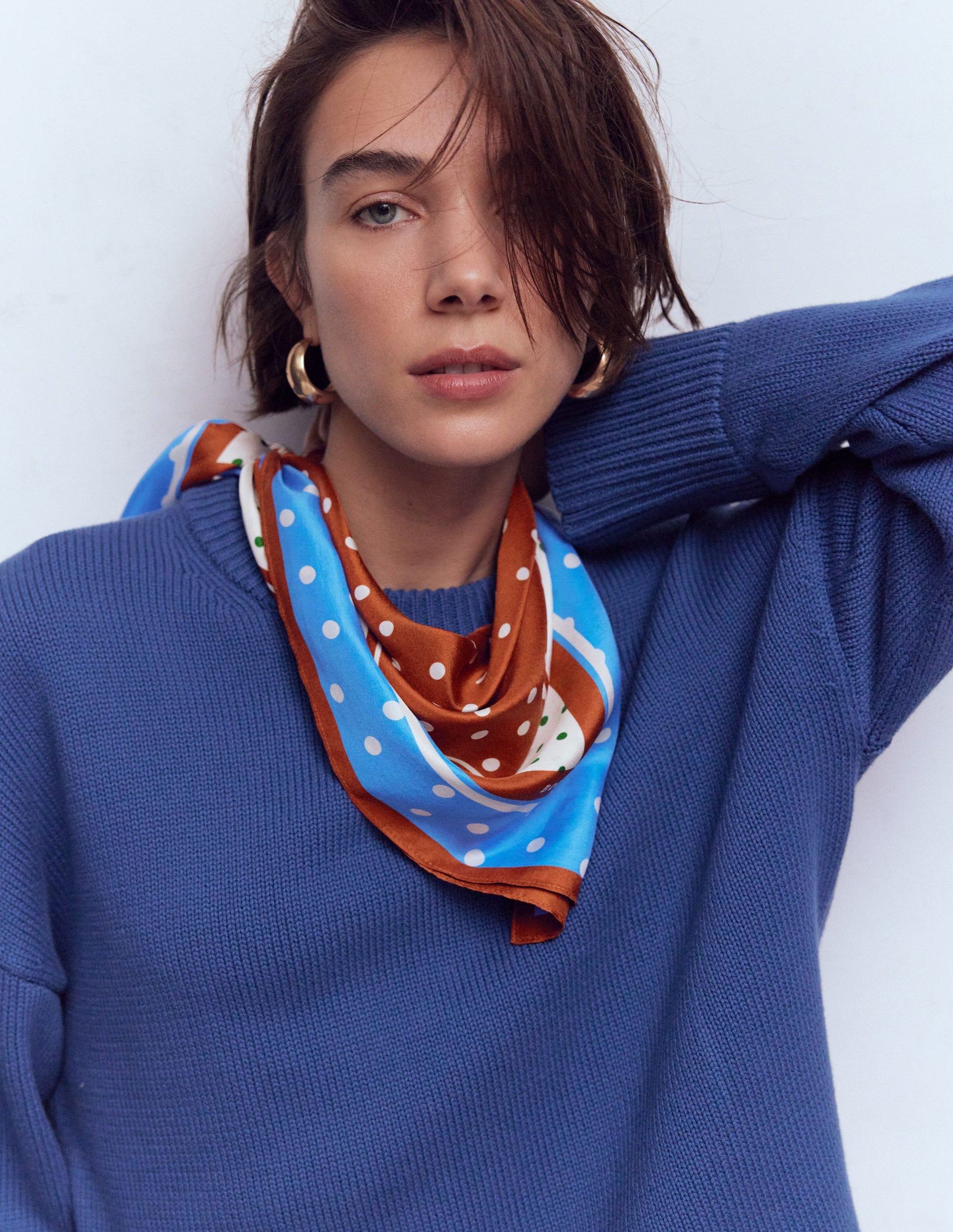 Elisabeth Silk Square Scarf-Multi, Painted Dot-2