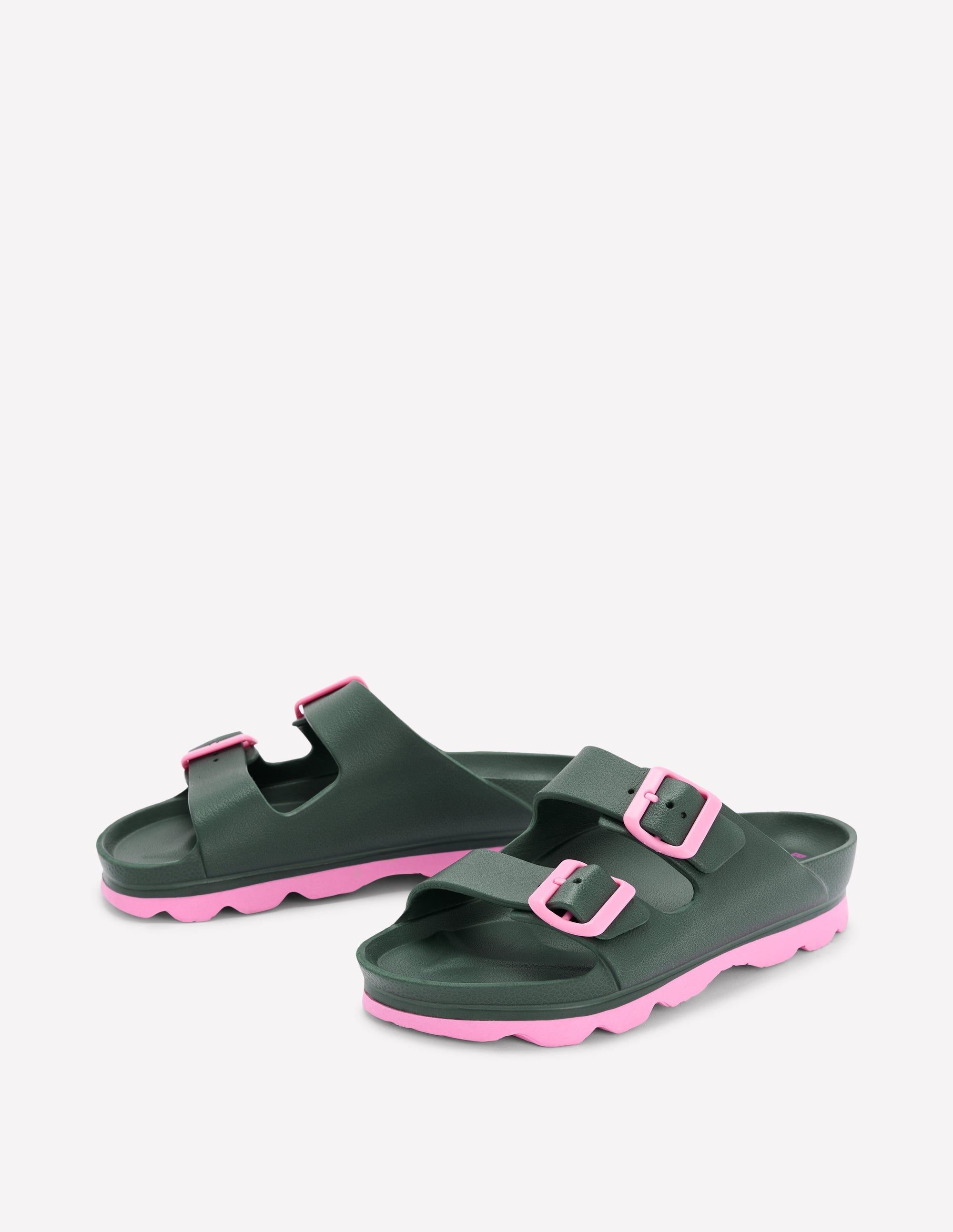Lyla Pantoletten mit doppelter Schnalle-Khaki/Rosa - Image 4