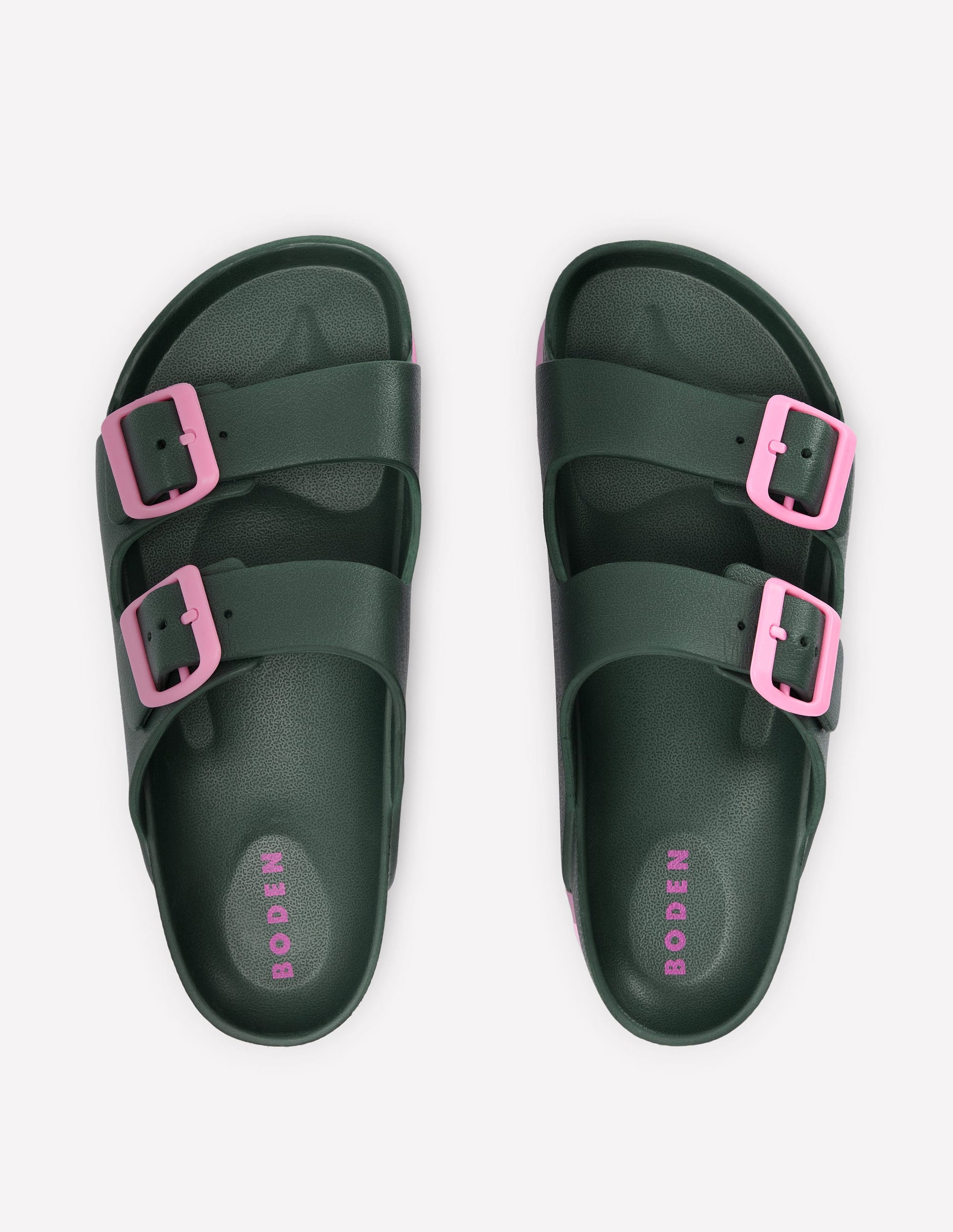 Lyla Pantoletten mit doppelter Schnalle-Khaki/Rosa-6