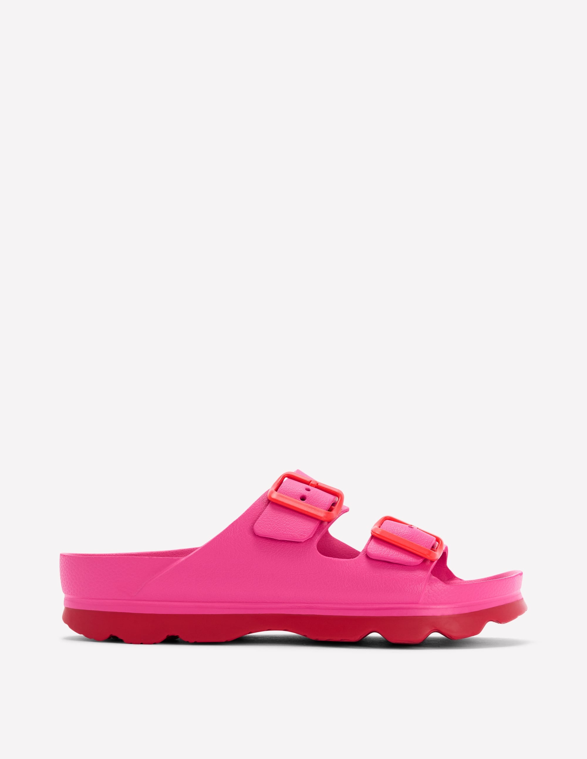 Lyla Pantoletten mit doppelter Schnalle-Pink/Rot - Image 1