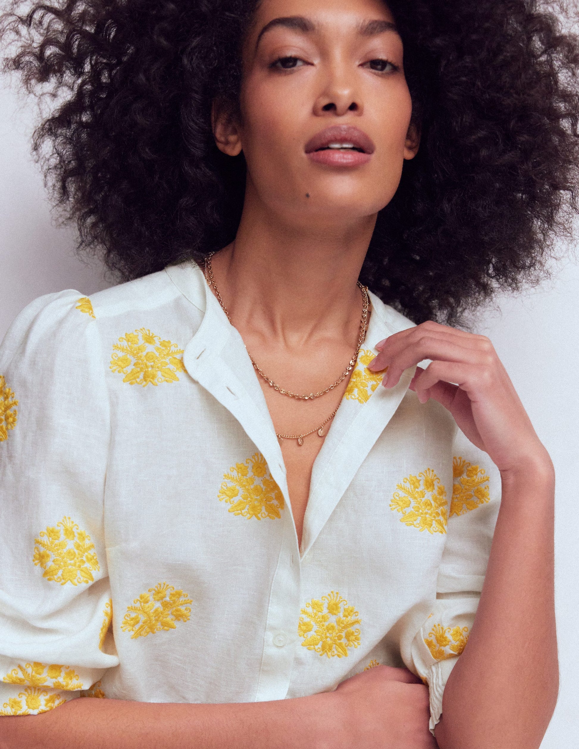 Mehrlagige Halskette mit gehämmerten Scheiben-Goldfarbe-2