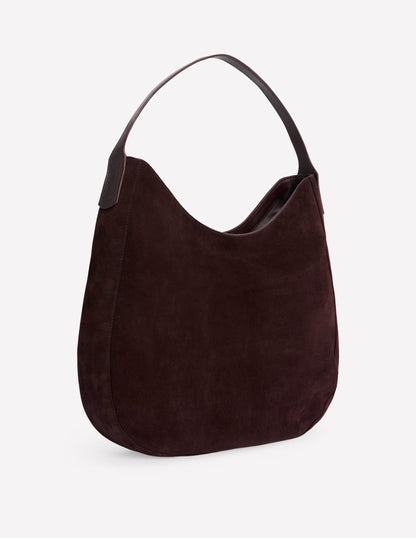 Sac besace en daim-Chocolat amer-4