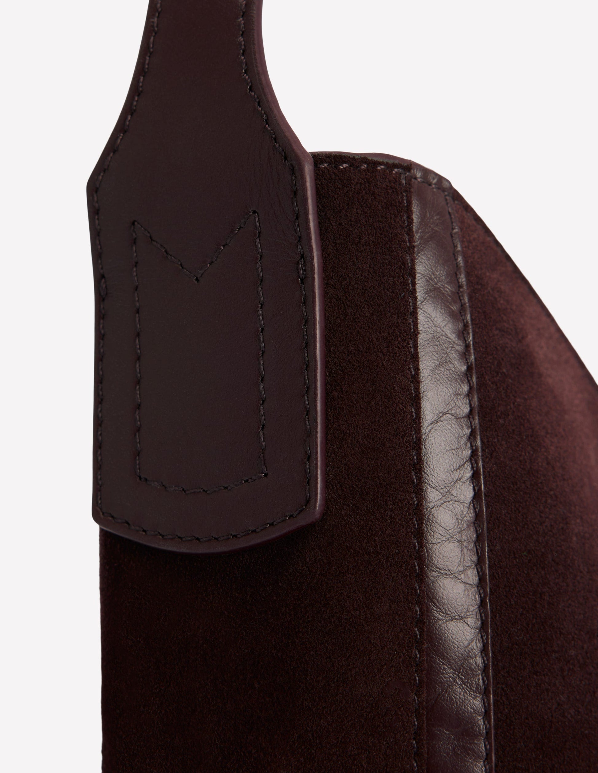 Sac besace en daim-Chocolat amer-6