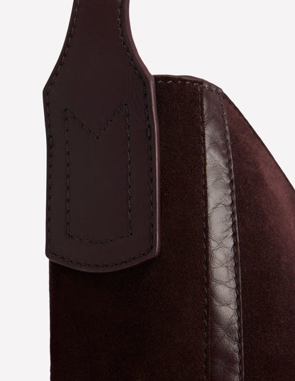 Sac besace en daim-Chocolat amer-6