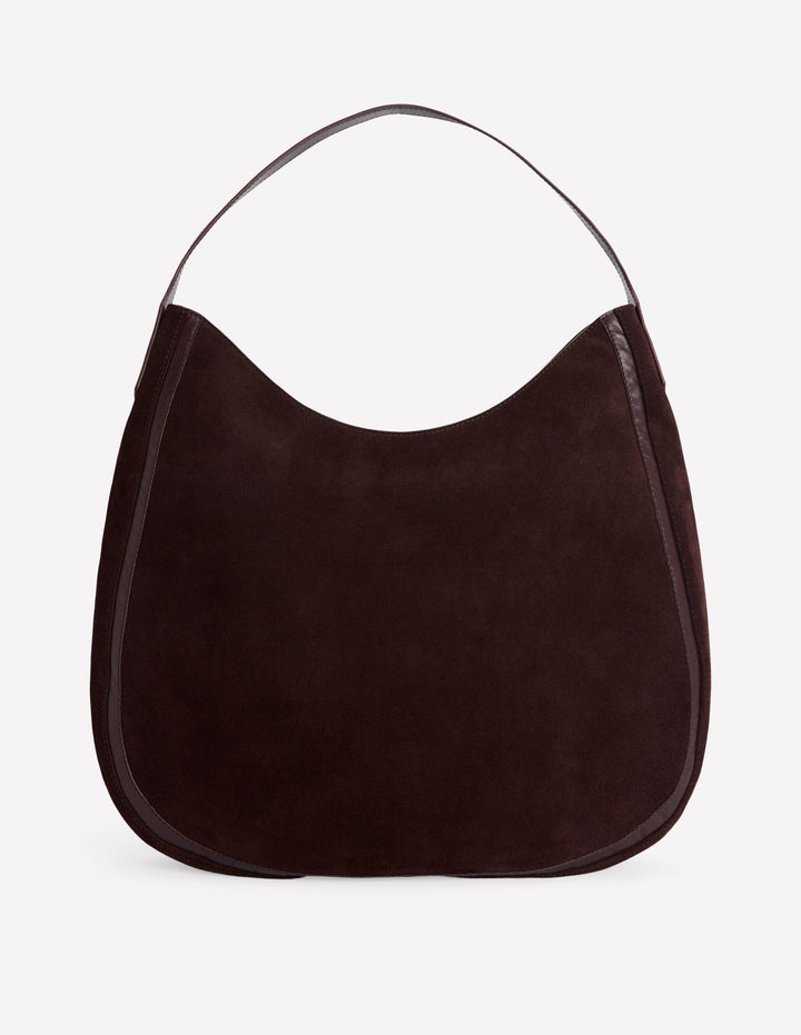 Sac besace en daim-Chocolat amer