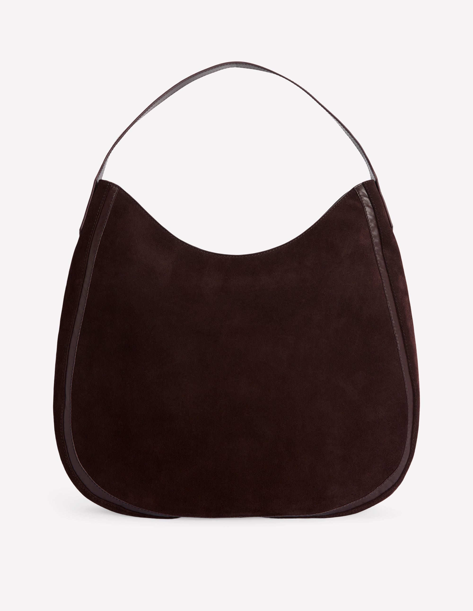 Hobo-Tasche aus Wildleder-Bitterschokolade - Image 1