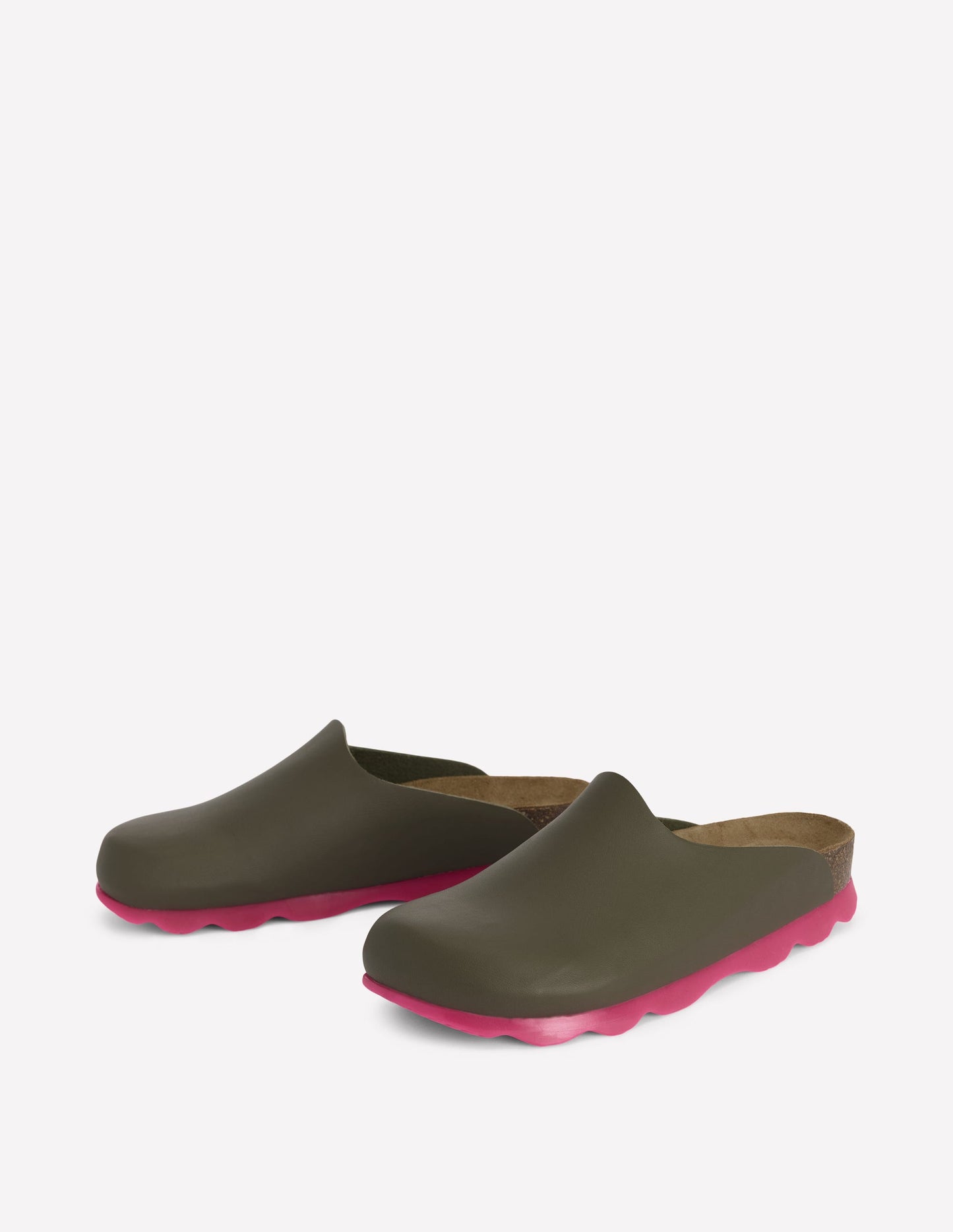 Lyla Clogs in Blockfarben-Khaki/Rosa