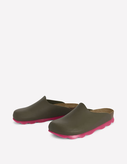 Lyla Clogs in Blockfarben-Khaki/Rosa-5