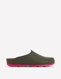 Lyla Clogs in Blockfarben-Khaki/Rosa