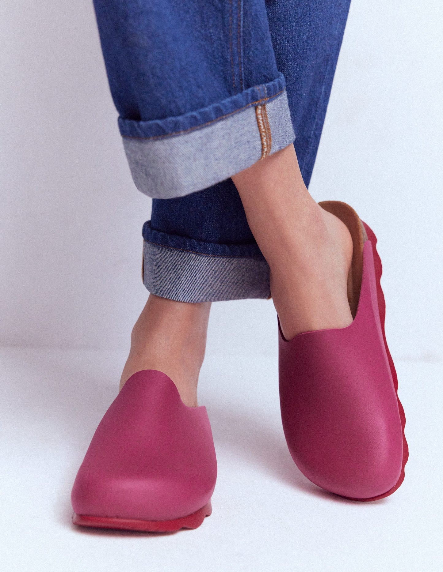 Lyla Clogs in Blockfarben-Pink/Rot