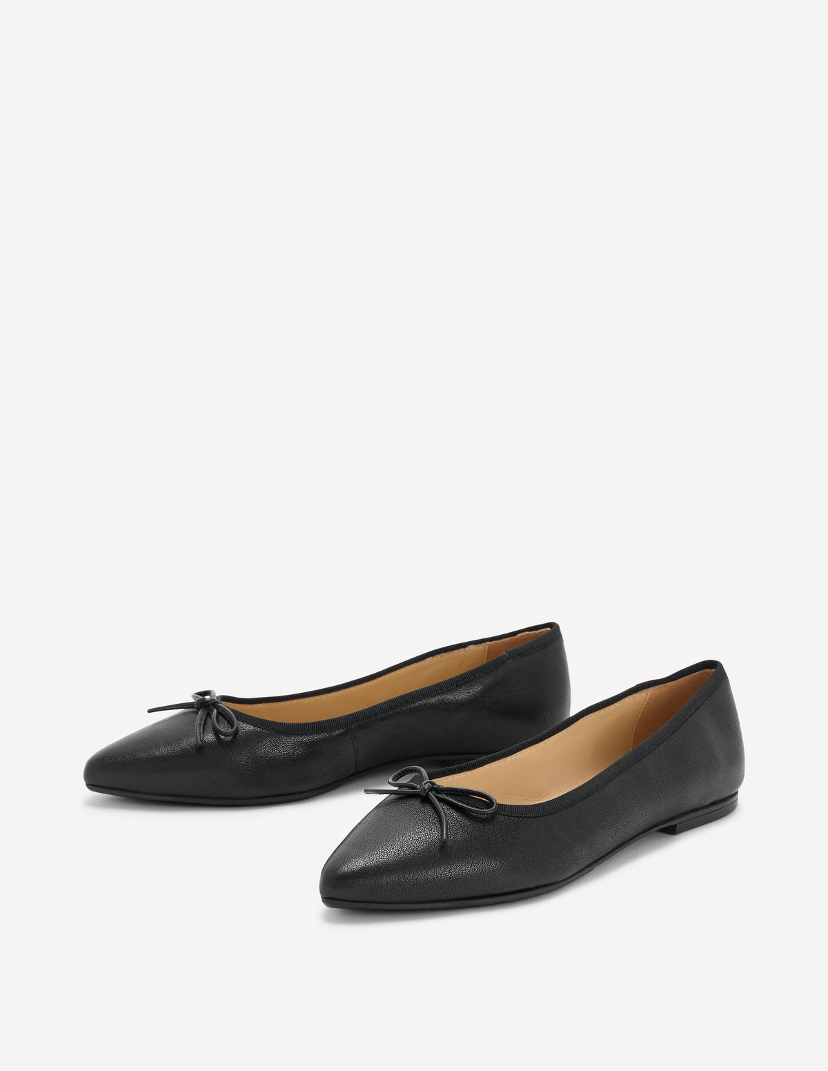 Spitze, flache Schuhe mit flexibler Sohle-Schwarz Gewalktes Leder - Image 3