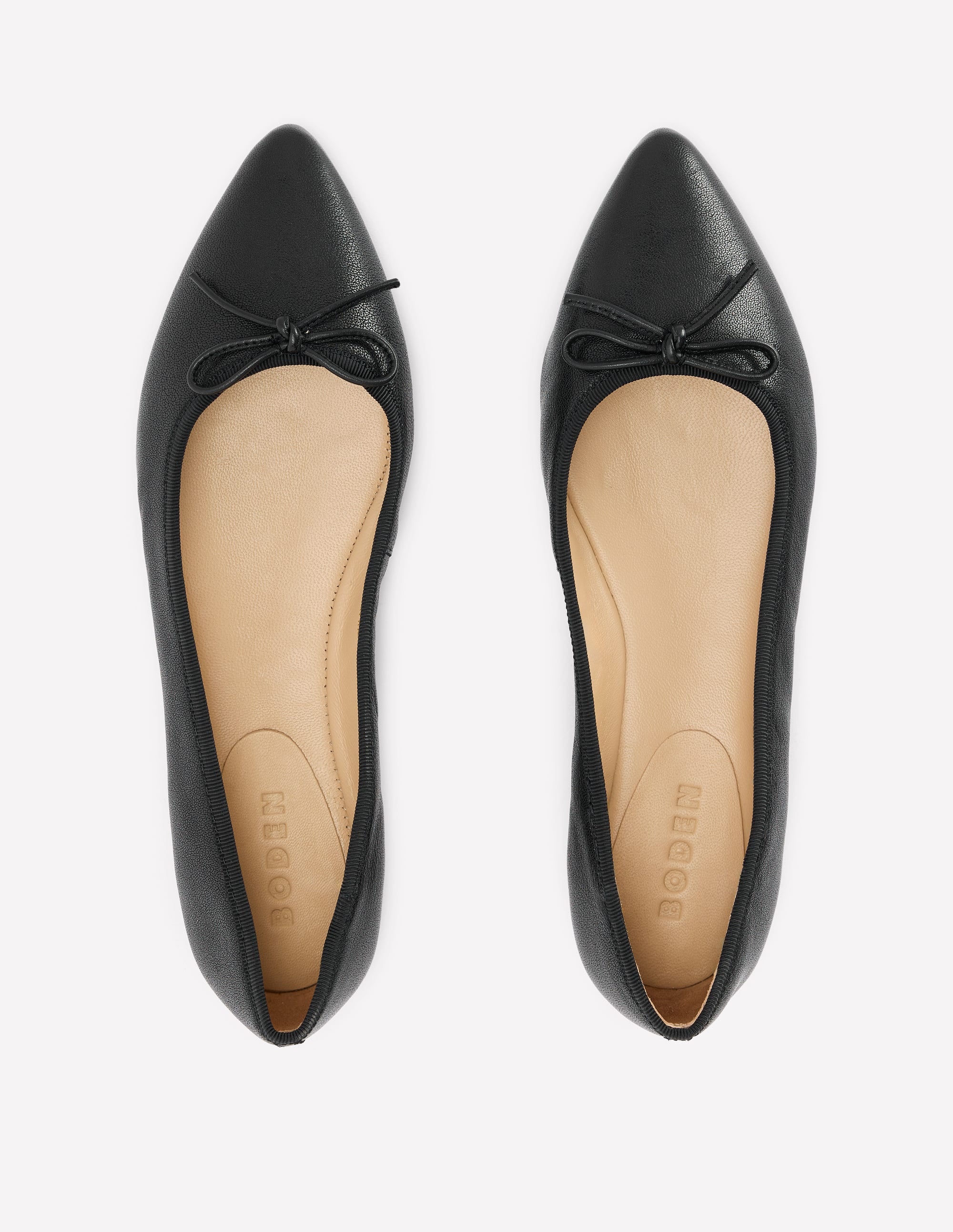 Spitze, flache Schuhe mit flexibler Sohle-Schwarz Gewalktes Leder - Image 5