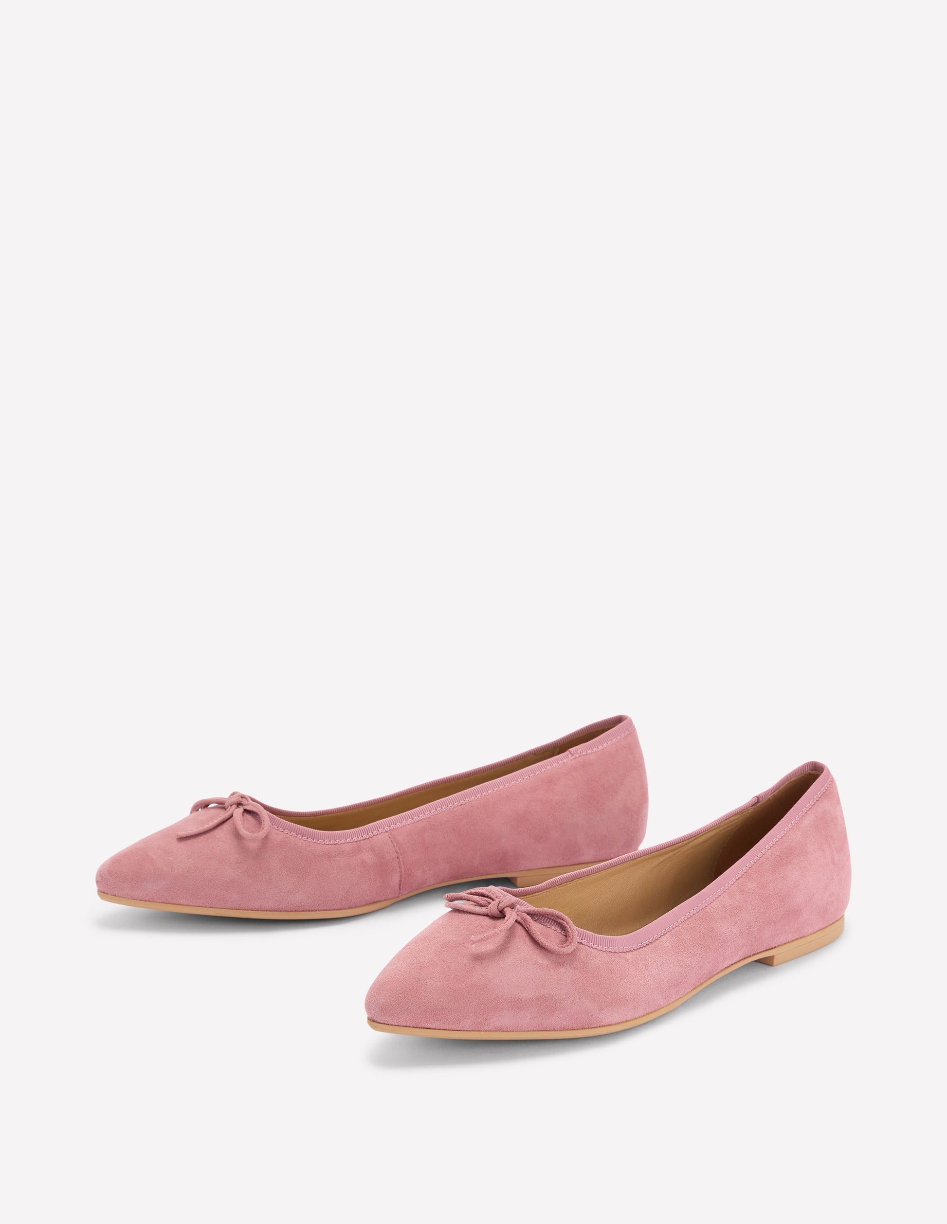 Chaussures plates à bout pointu et semelles souples-Daim rose-4