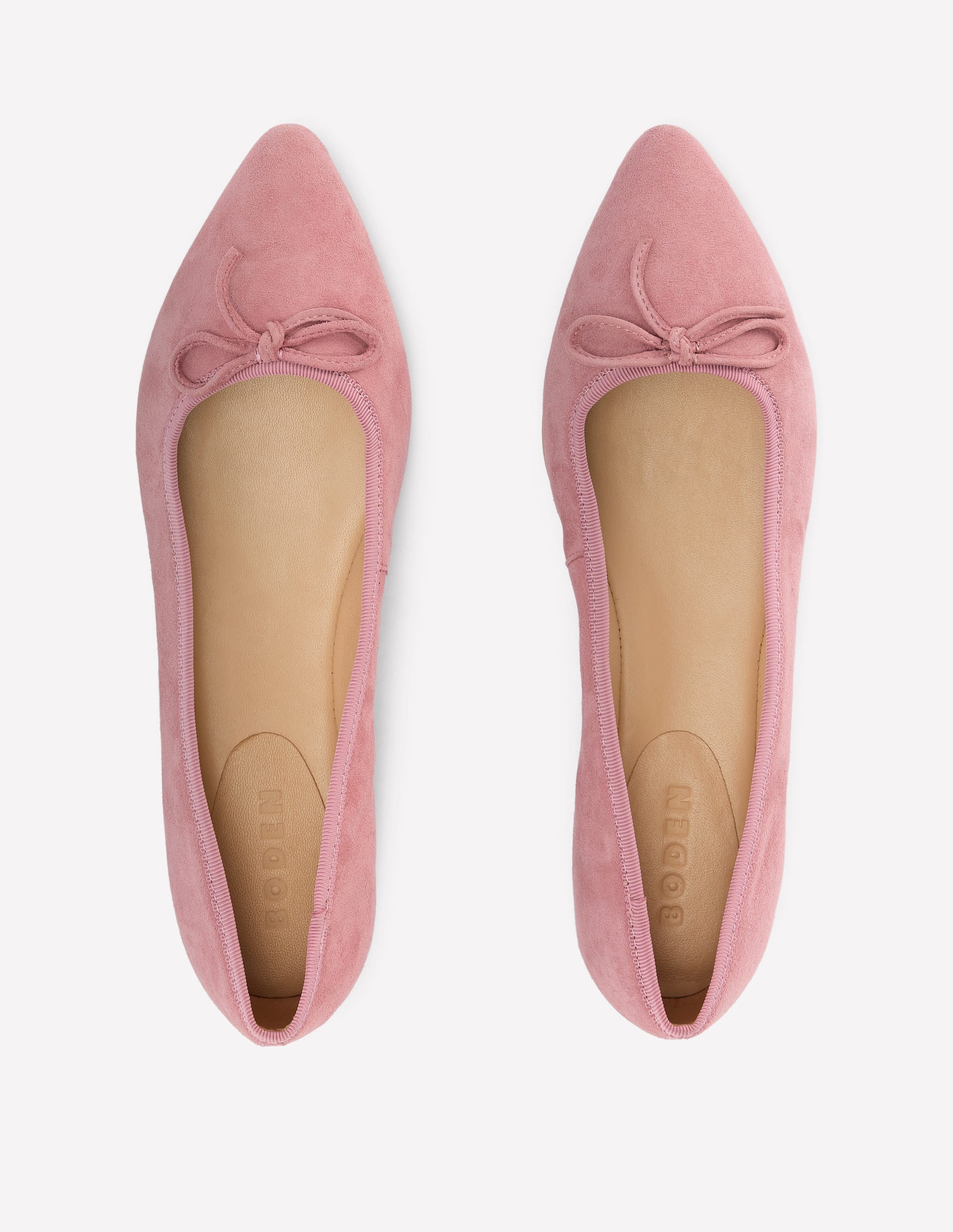 Spitze, flache Schuhe mit flexibler Sohle-Rosa Wildleder - Image 6