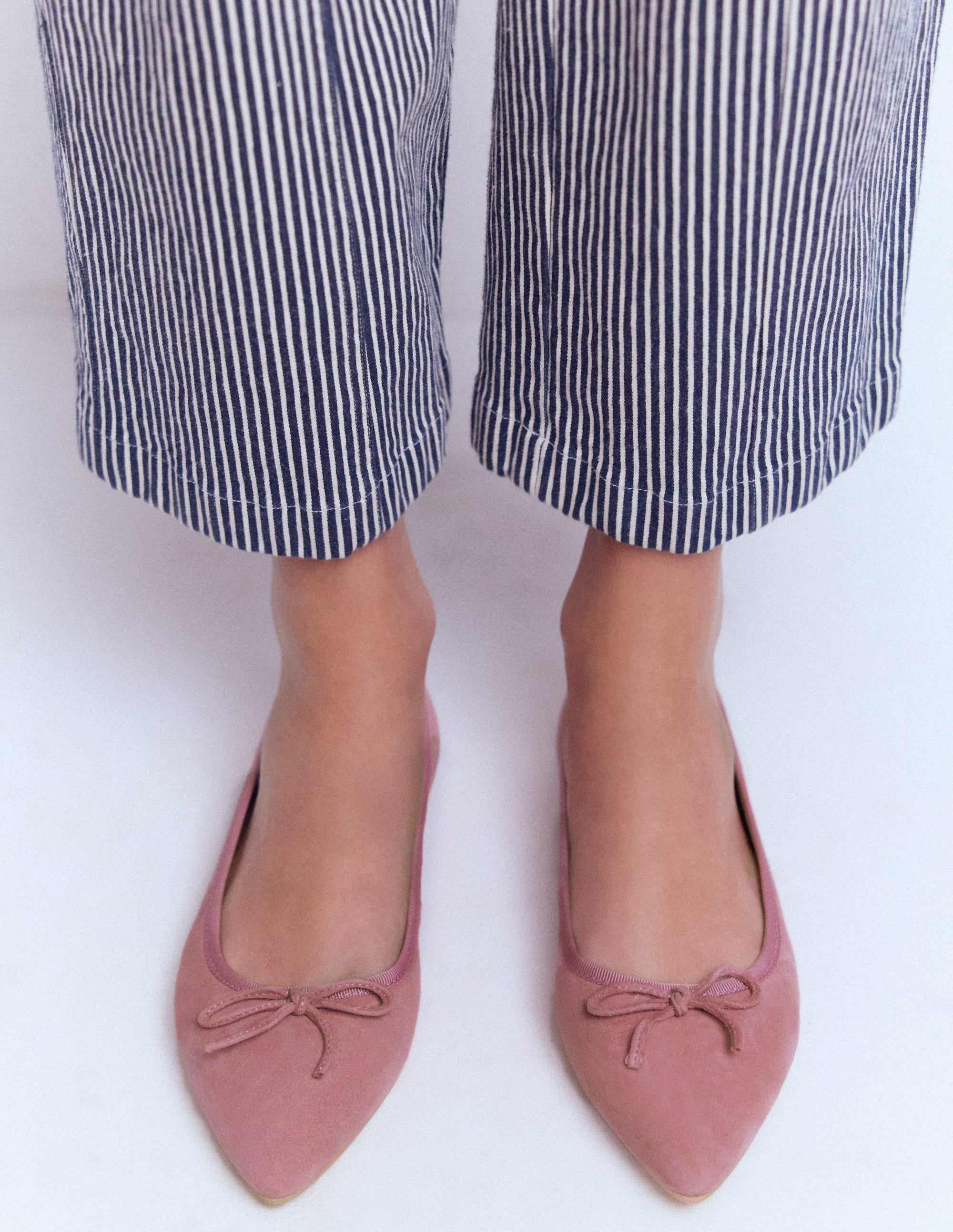 Spitze, flache Schuhe mit flexibler Sohle-Rosa Wildleder - Image 2