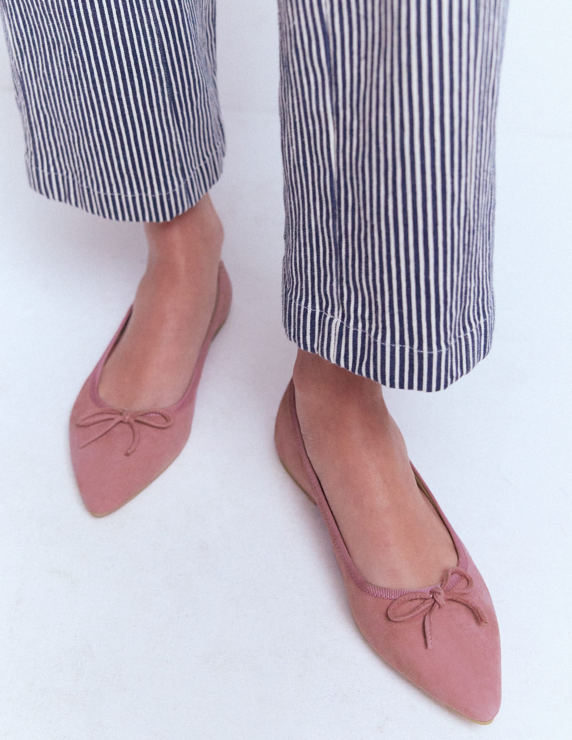 Spitze, flache Schuhe mit flexibler Sohle-Rosa Wildleder - Image 3