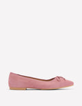 Spitze, flache Schuhe mit flexibler Sohle-Rosa Wildleder