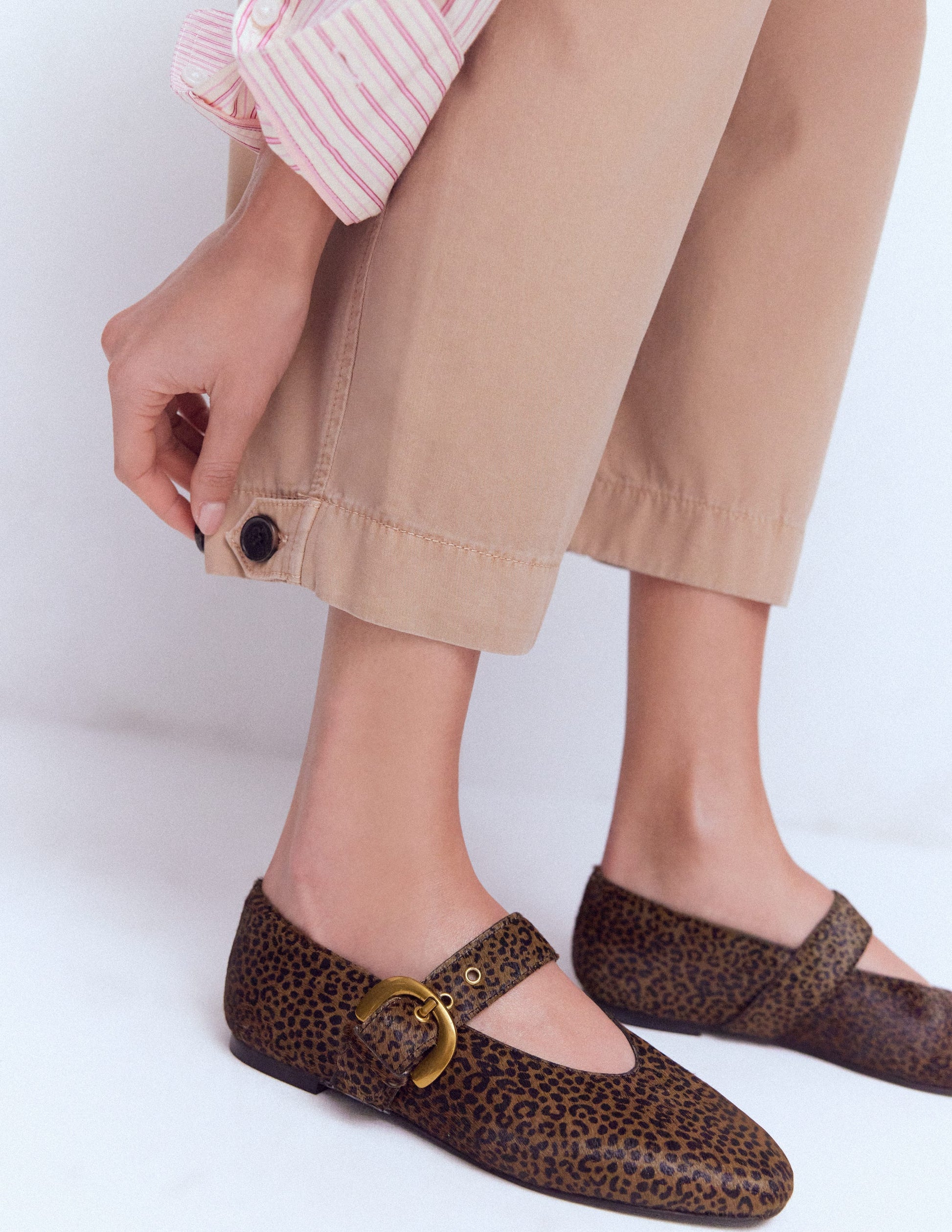 Kylie Flache Mary Janes mit Schnalle-Mini Leopardenmuster-2