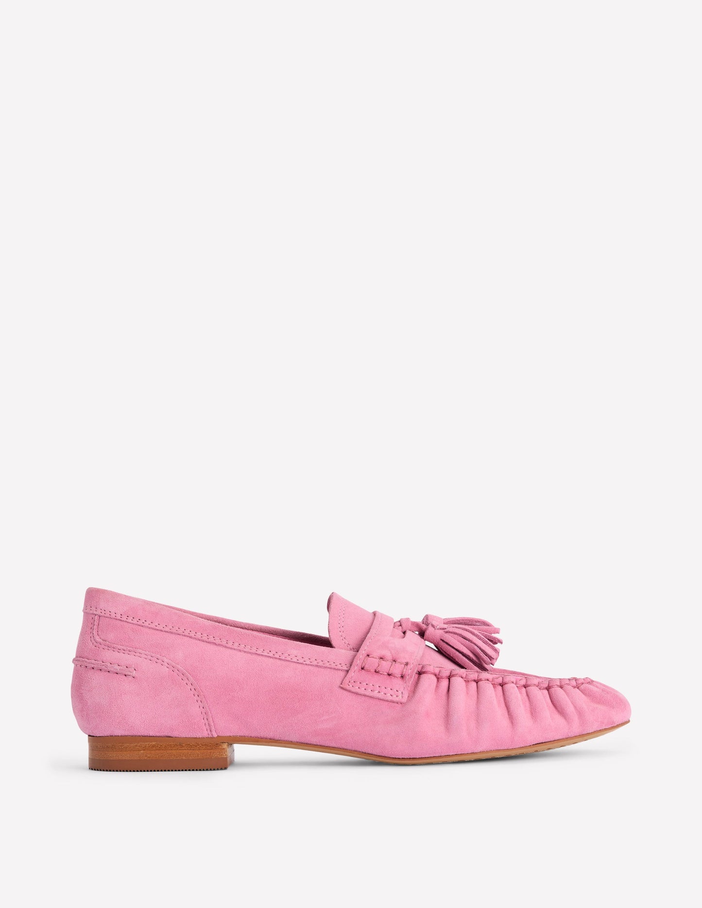 Weiche, geraffte Loafer-Rosa Parfait