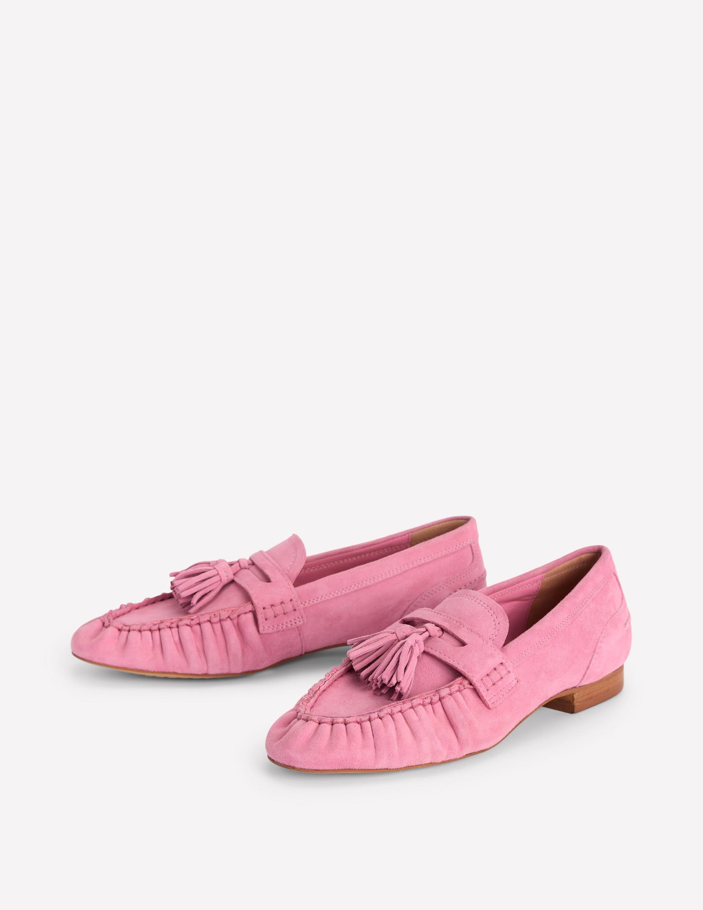 Weiche, geraffte Loafer-Rosa Parfait