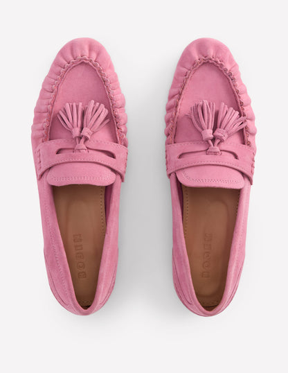 Weiche, geraffte Loafer-Rosa Parfait-6