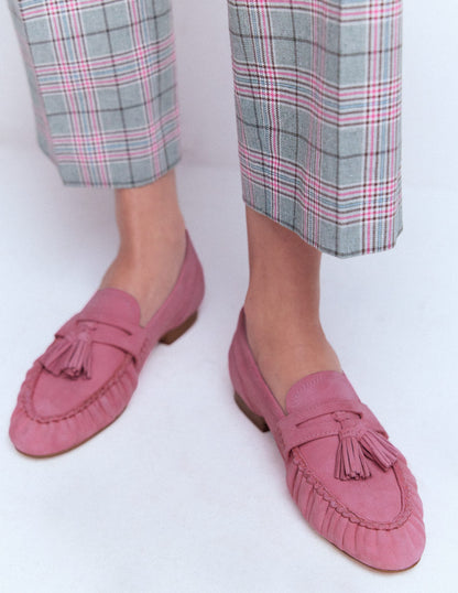 Weiche, geraffte Loafer-Rosa Parfait-2