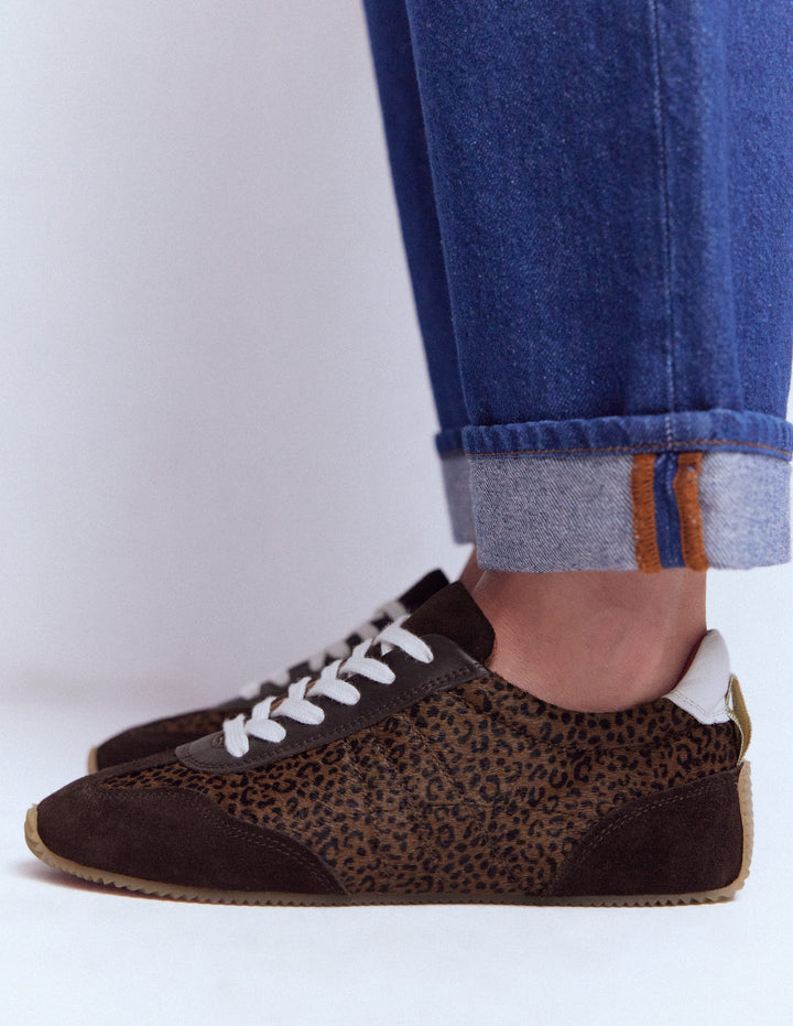 Delphine Sneaker mit schmaler Sohle-Mohair, Leopardenmuster