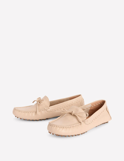Heidi Genähte, weiche Loafer-Beige-5