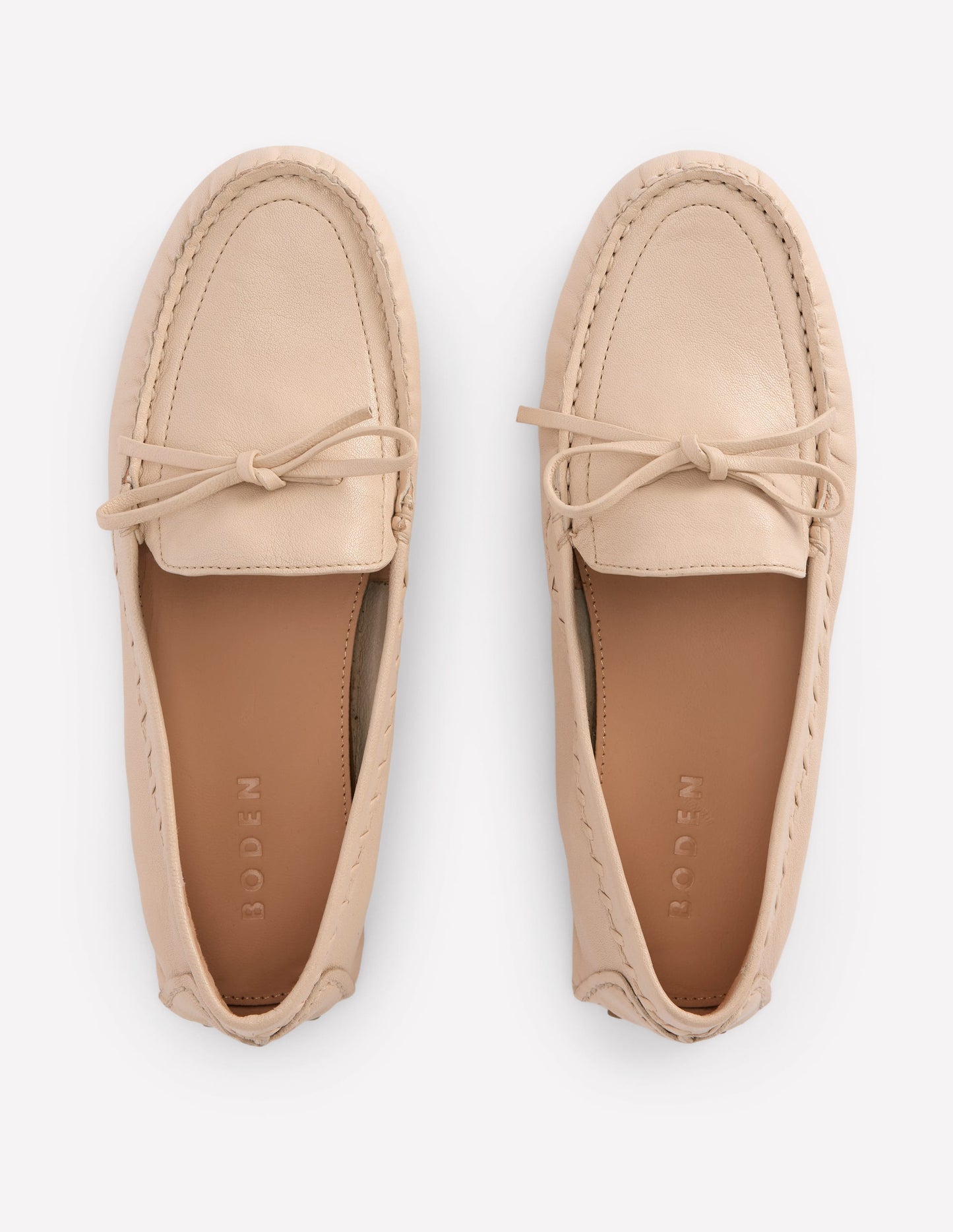 Heidi Genähte, weiche Loafer-Beige