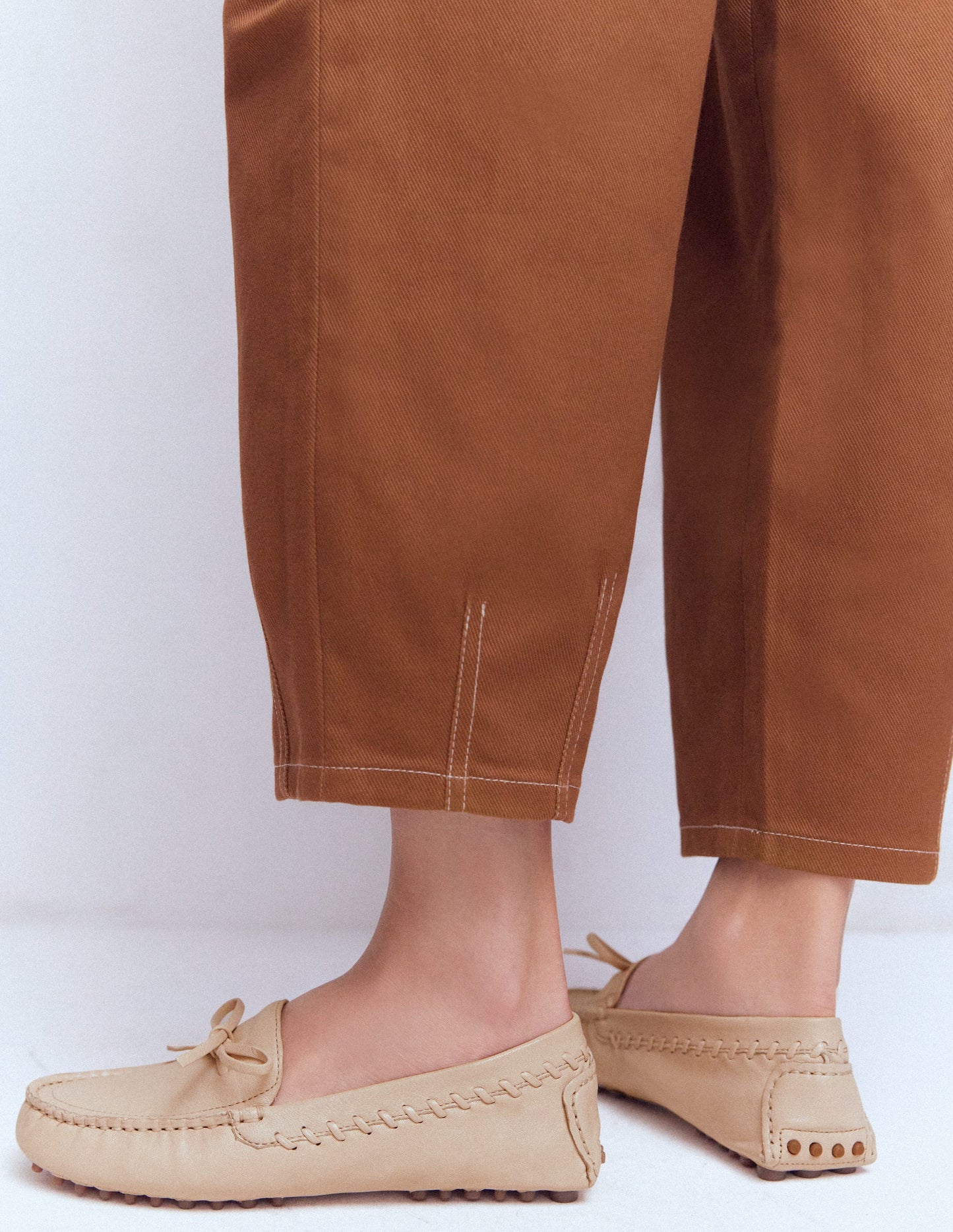 Heidi Genähte, weiche Loafer-Beige