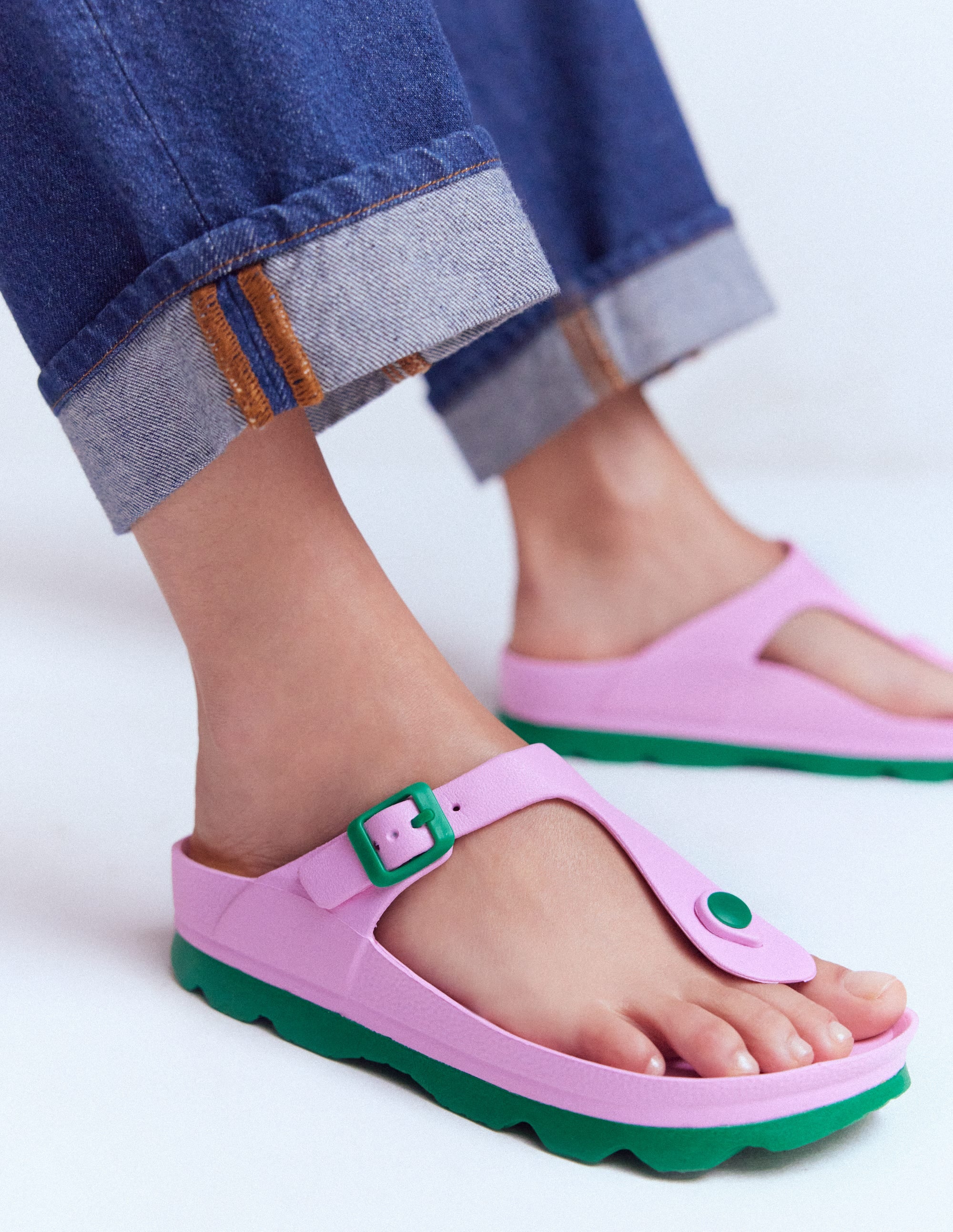 Lyla Sandalen mit Zehensteg-Rosa/Grün - Image 3