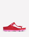 Lyla Sandalen mit Zehensteg-Rot/Rosa