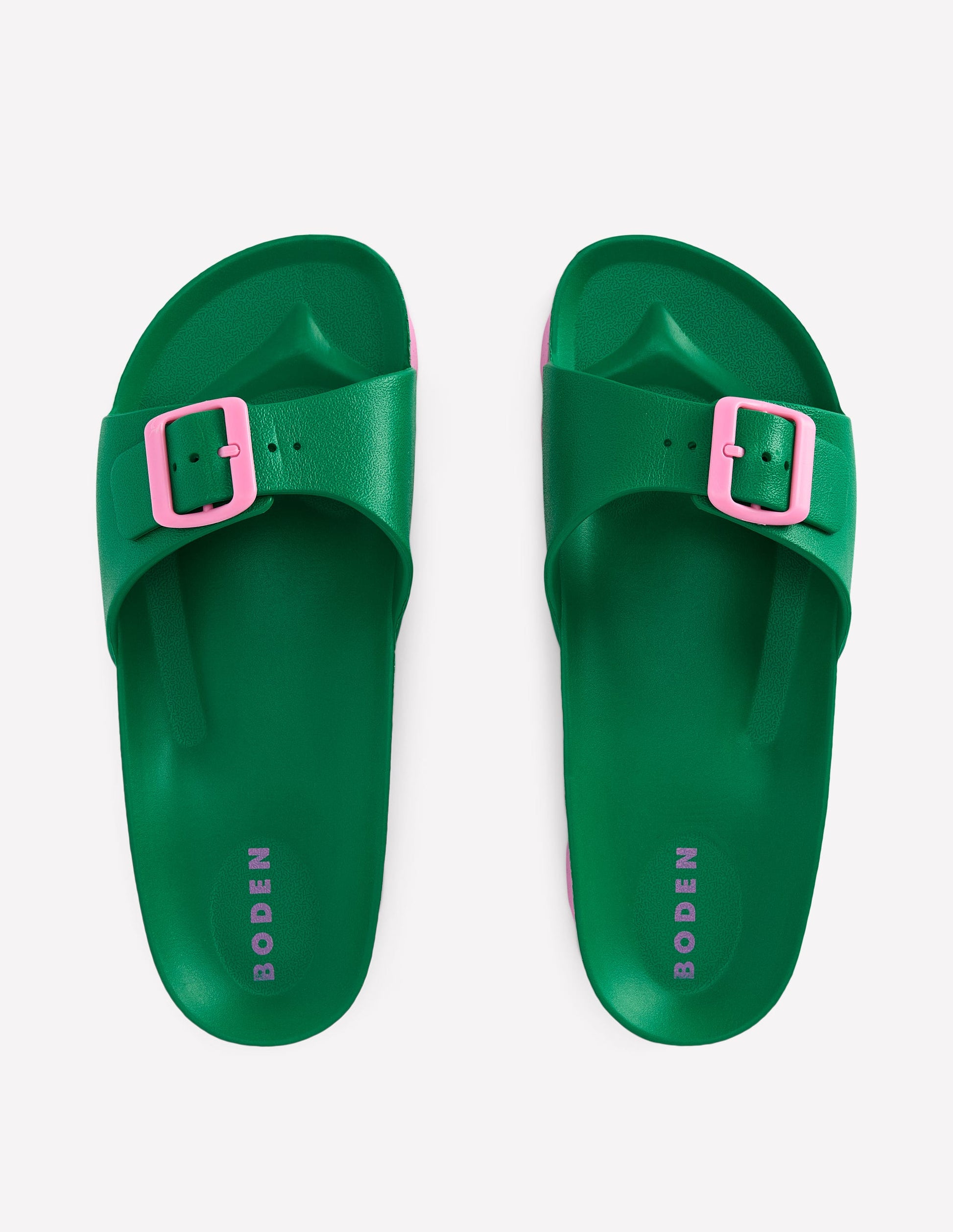 Lyla Pantoletten mit Schnalle-Grün/Rosa-5