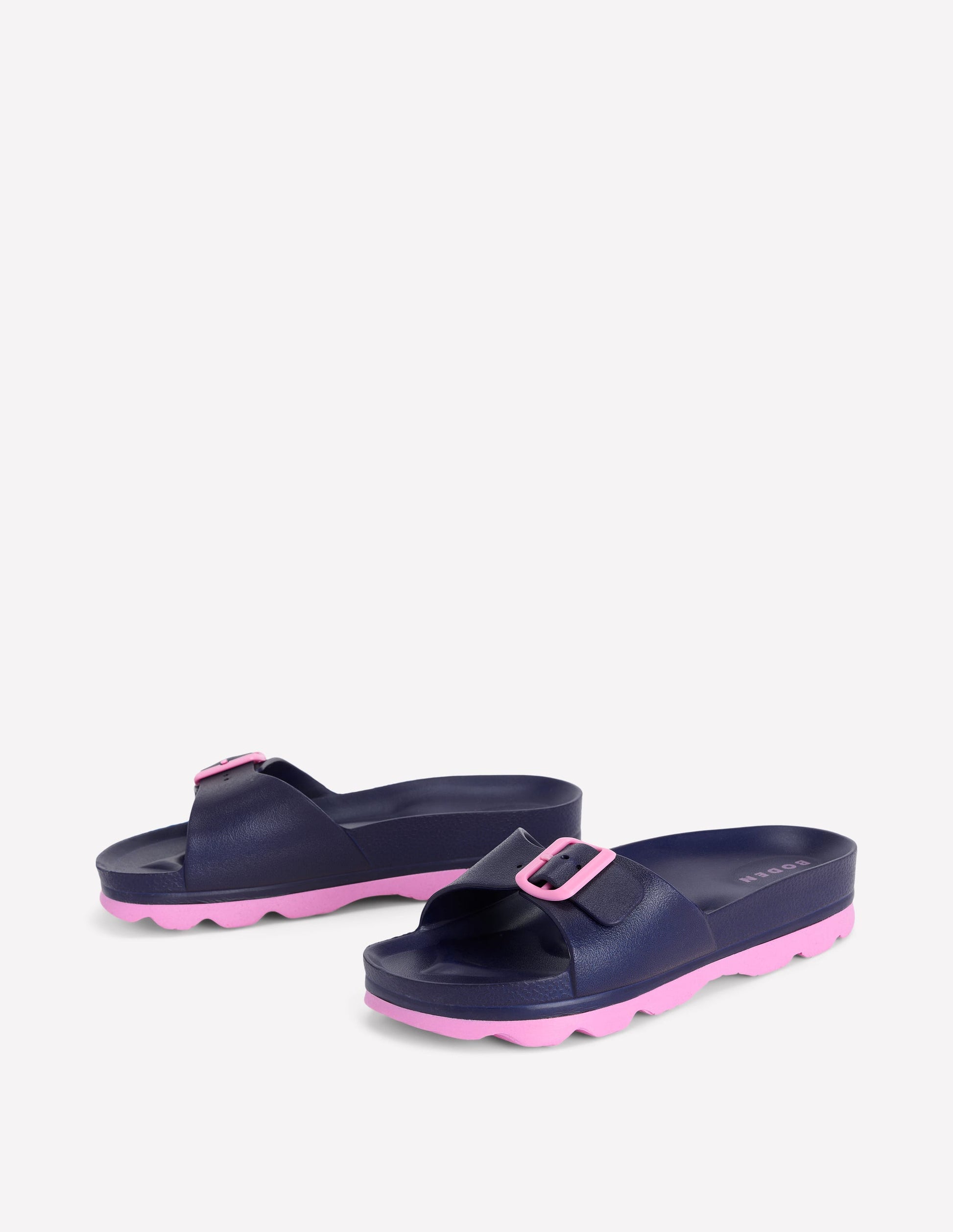 Lyla Pantoletten mit Schnalle-Marineblau/Rosa-3