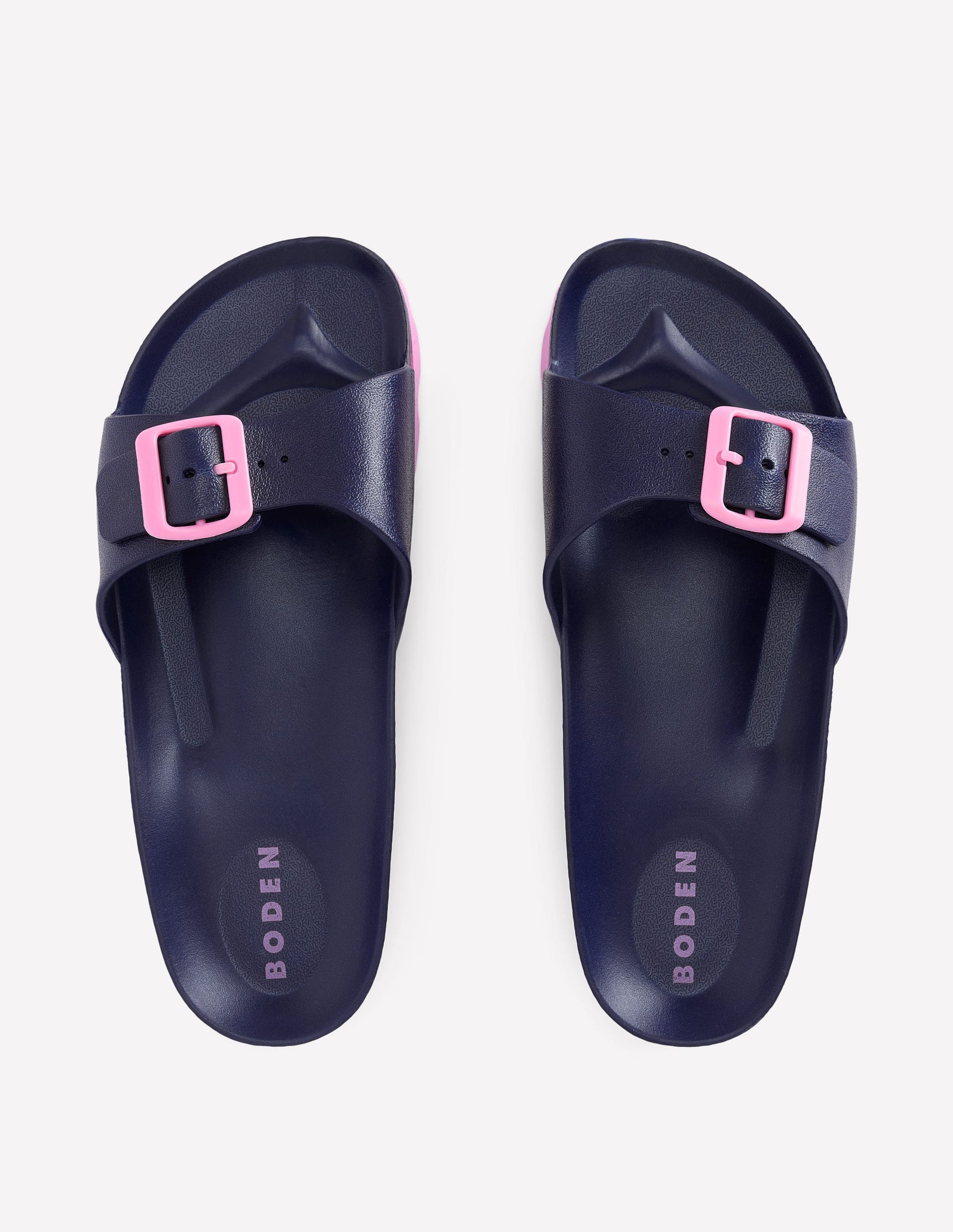Lyla Pantoletten mit Schnalle-Marineblau/Rosa-5