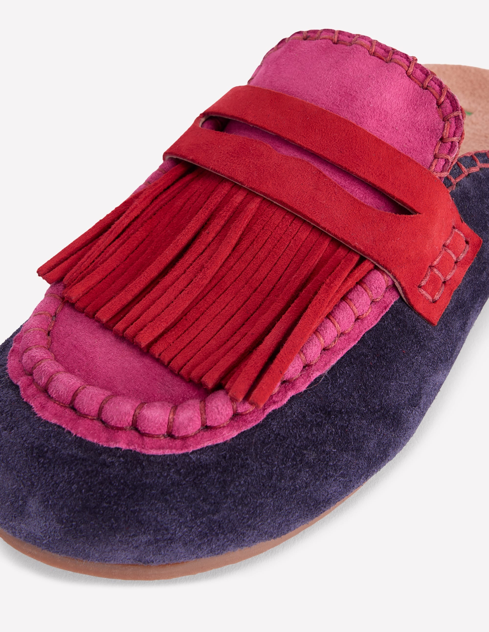 Sabots Etta façon mules avec franges-Colourblock - Image 4